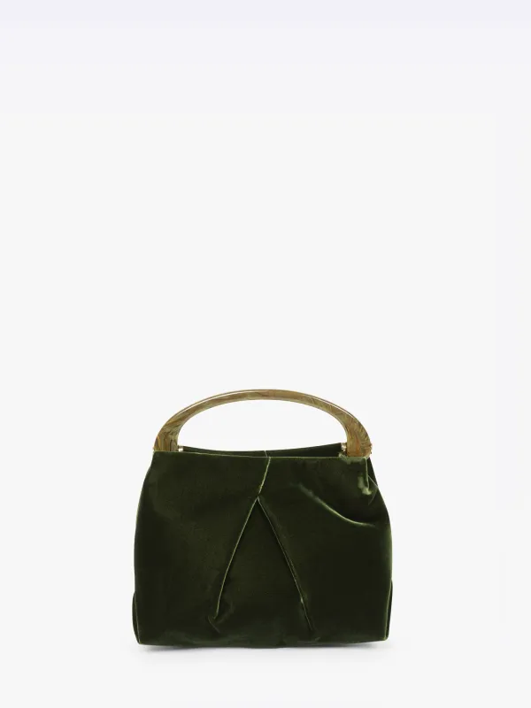 Small pleated velvet bag sold by Dries Van Noten