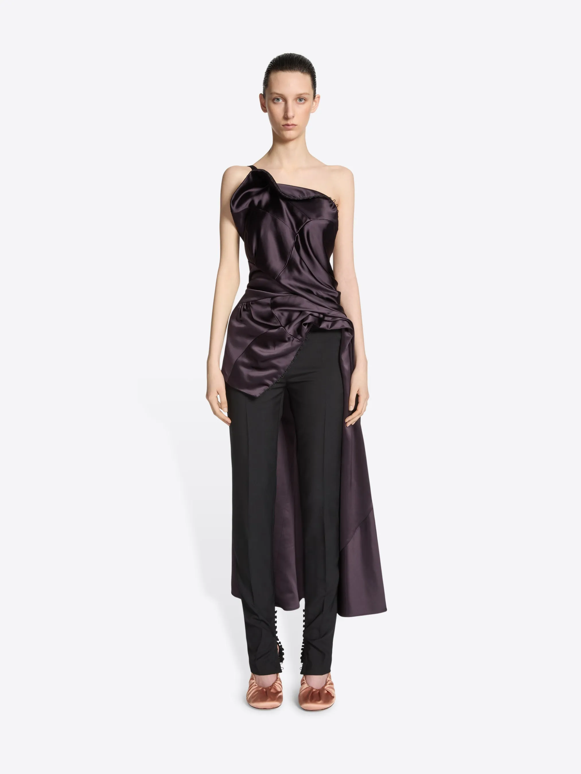 Draped viscose satin top sold by Dries Van Noten product image thumbnail 2