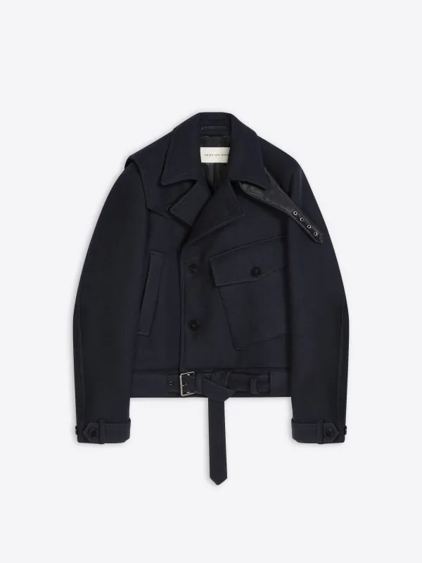 Short wool trench coat sold by Dries Van Noten