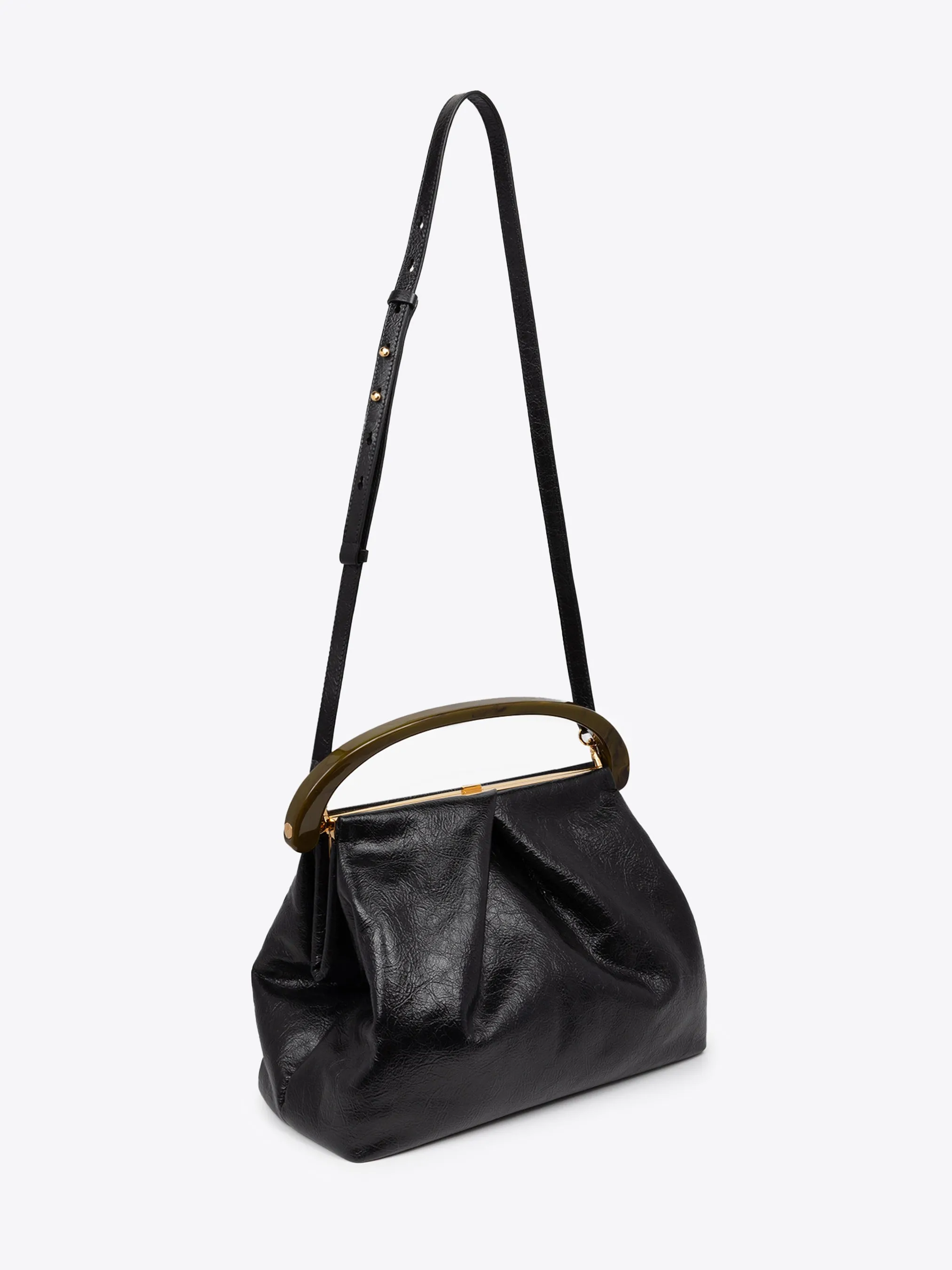 Pleated leather bag sold by Dries Van Noten product image thumbnail 3