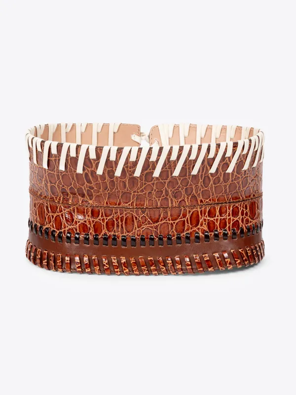 Leather corset belt sold by Dries Van Noten