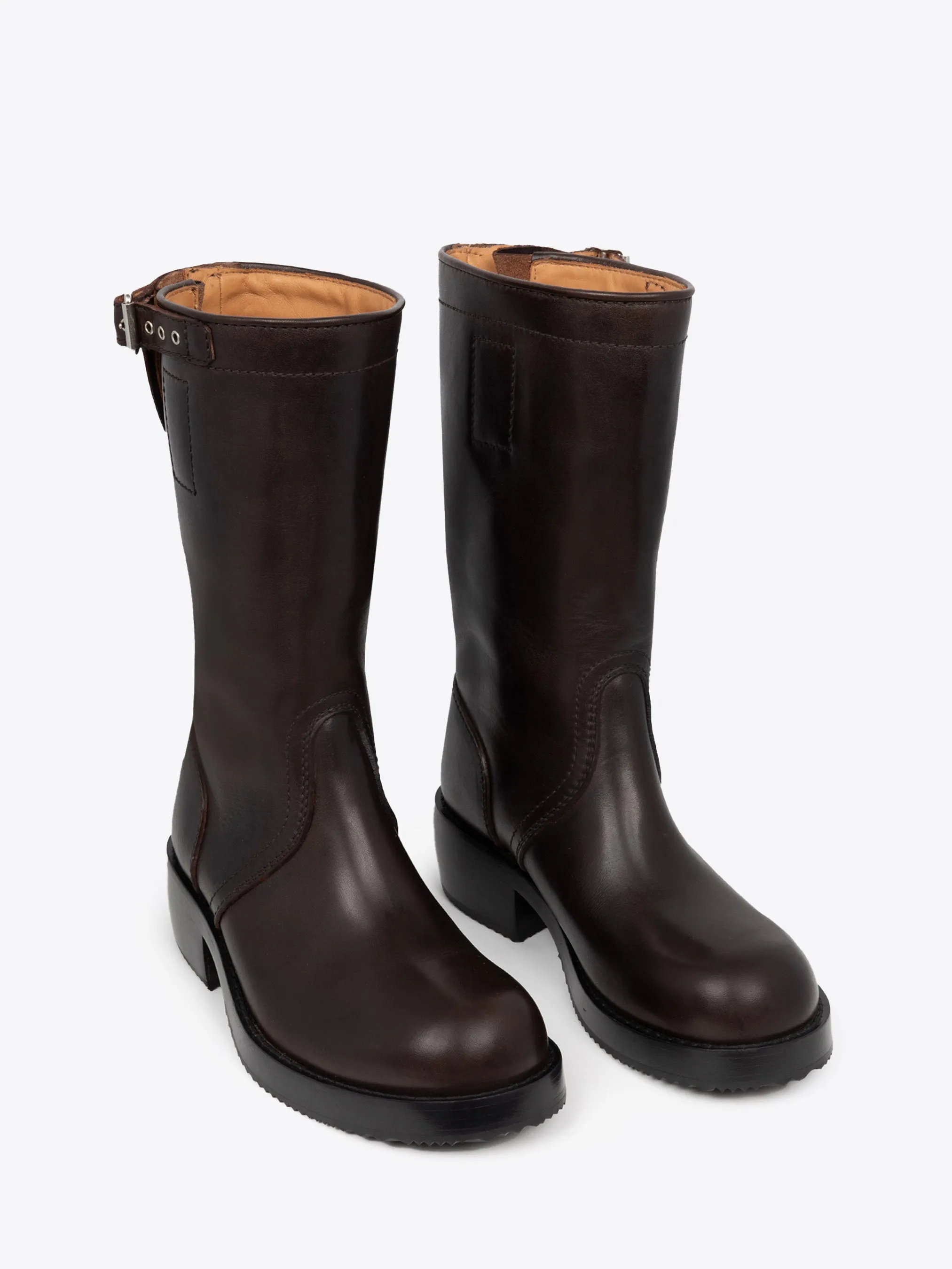 Leather biker boots sold by Dries Van Noten product image thumbnail 3