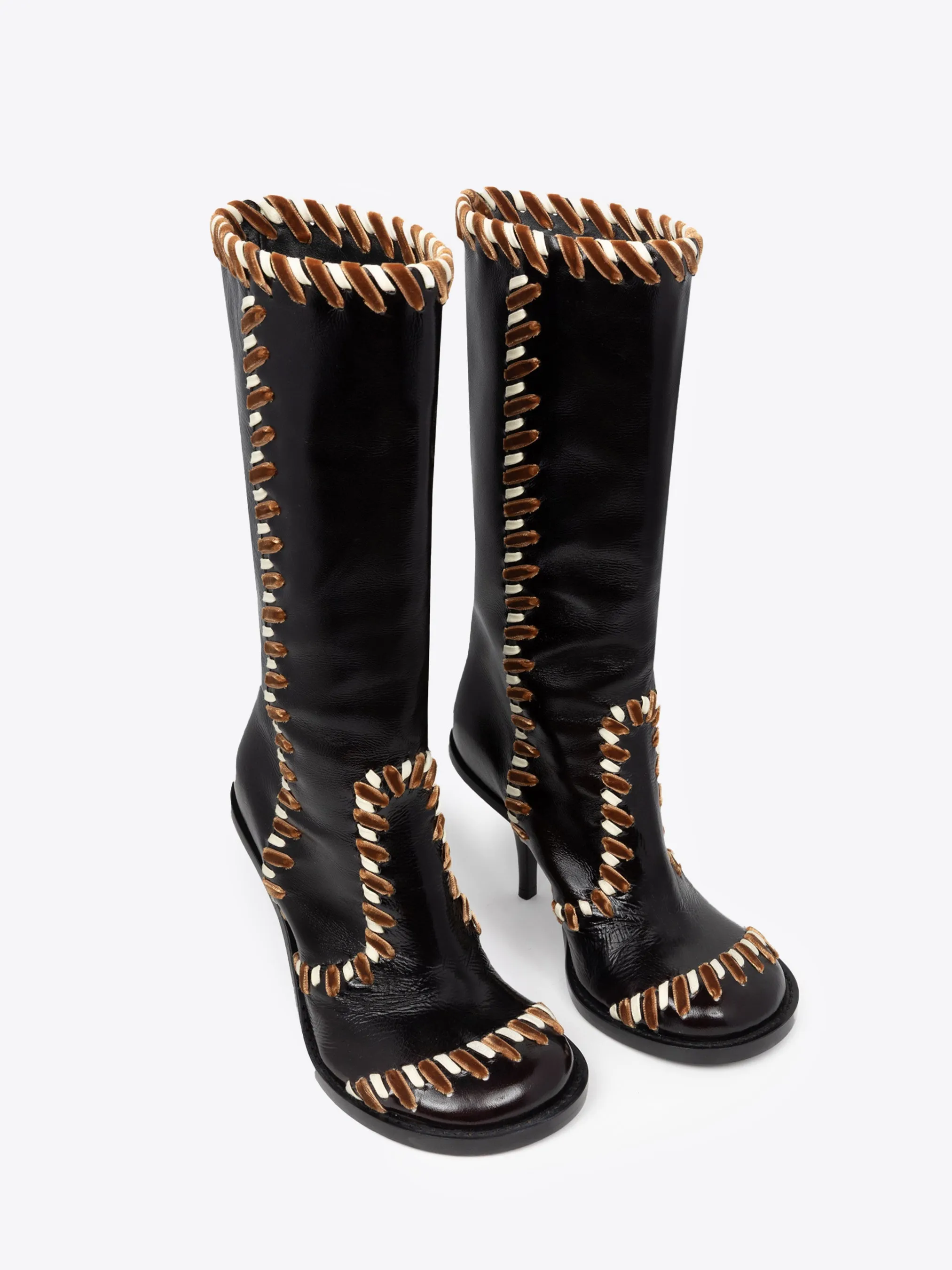 Round-toe leather boots sold by Dries Van Noten product image thumbnail 3