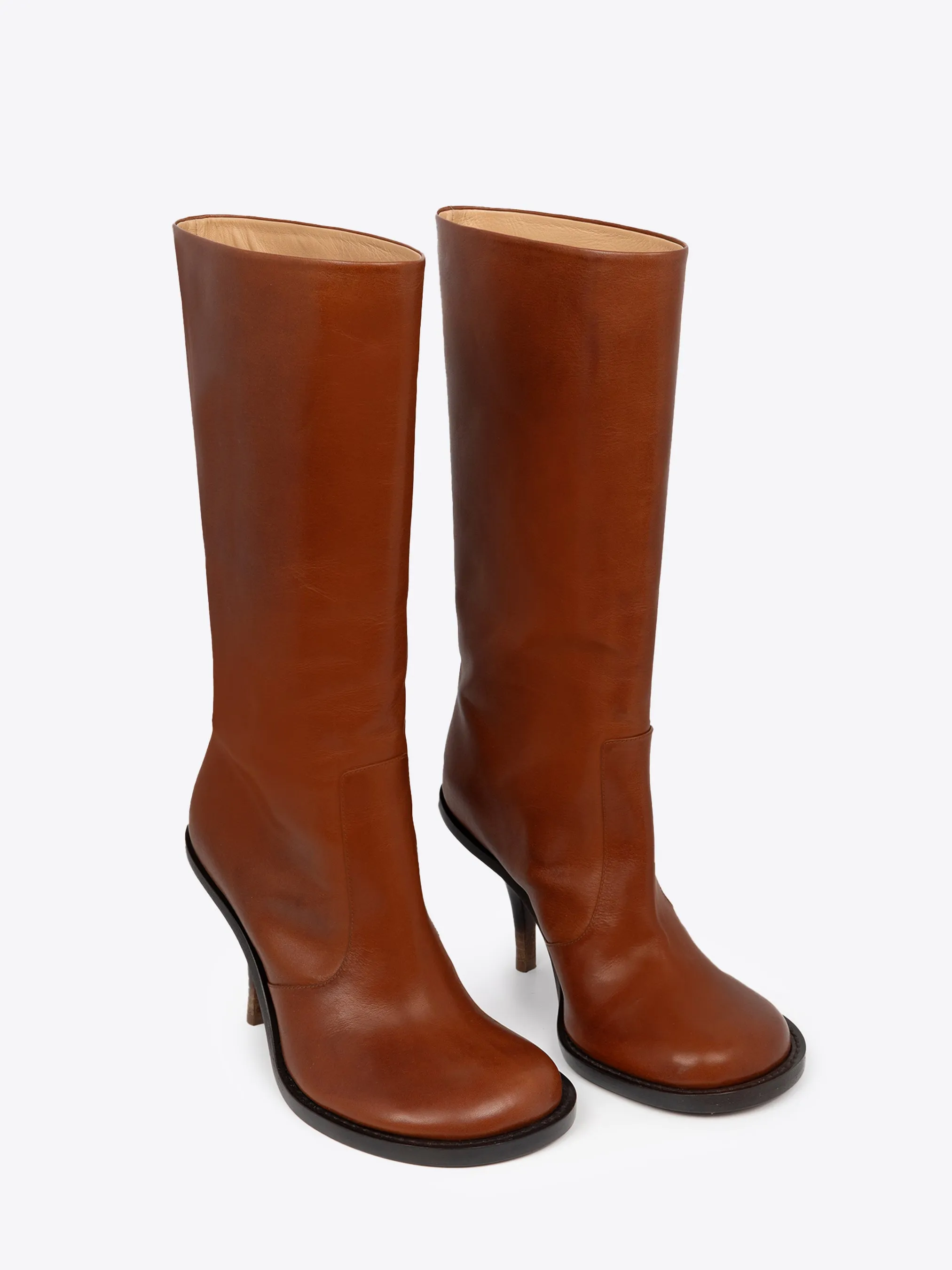 Round-toe leather boots sold by Dries Van Noten product image thumbnail 3