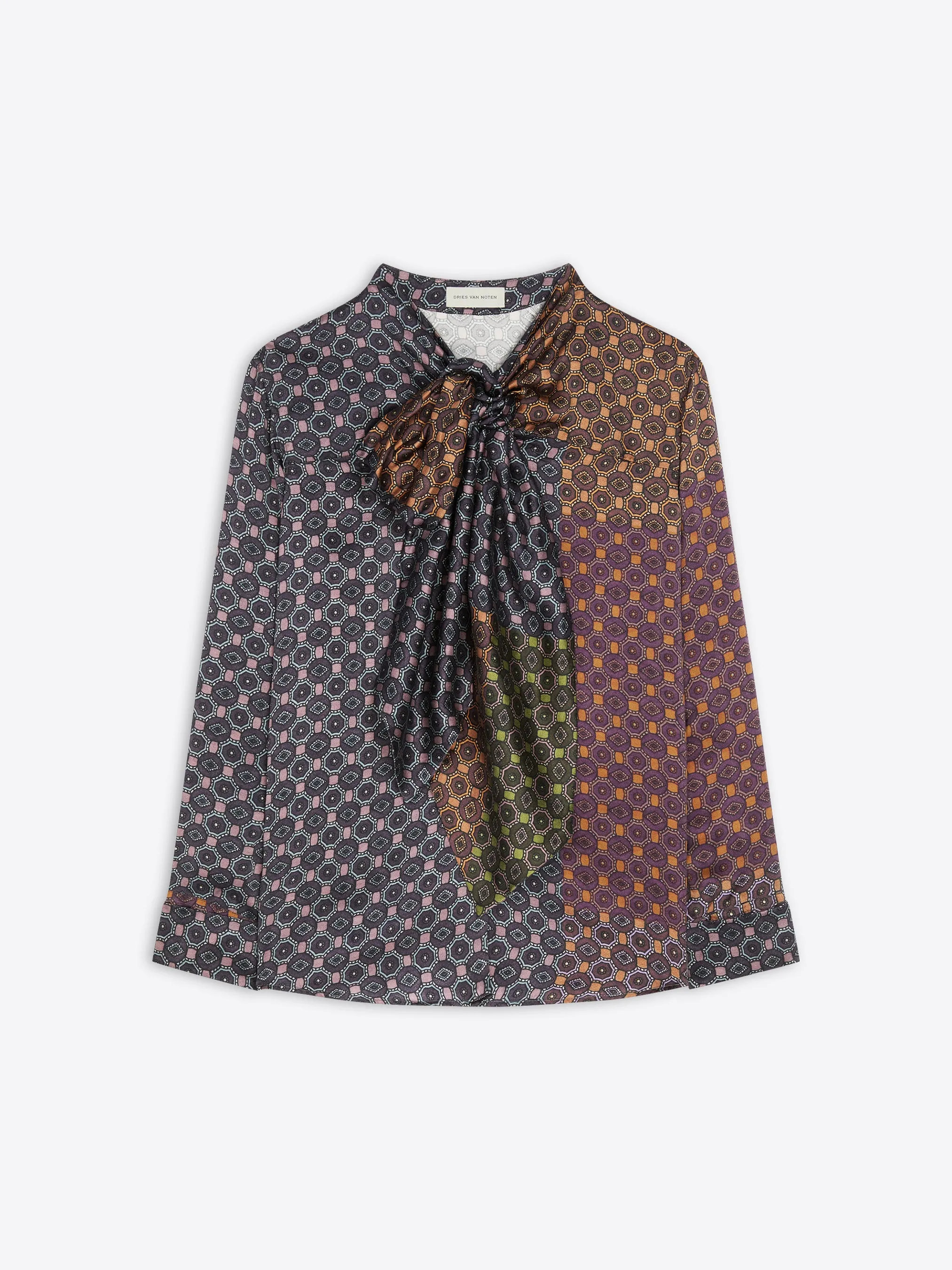 Silk pussy-bow shirt sold by Dries Van Noten