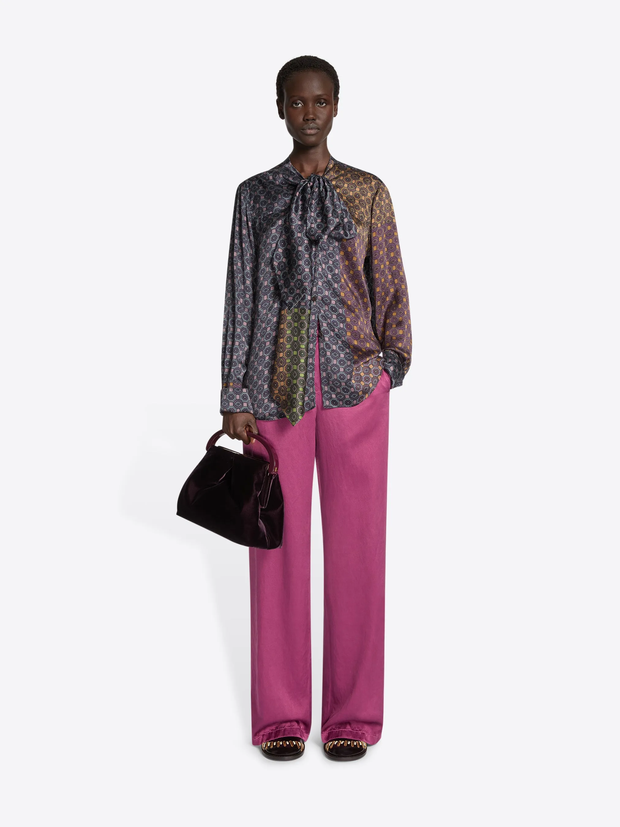 Silk pussy-bow shirt sold by Dries Van Noten product image thumbnail 2