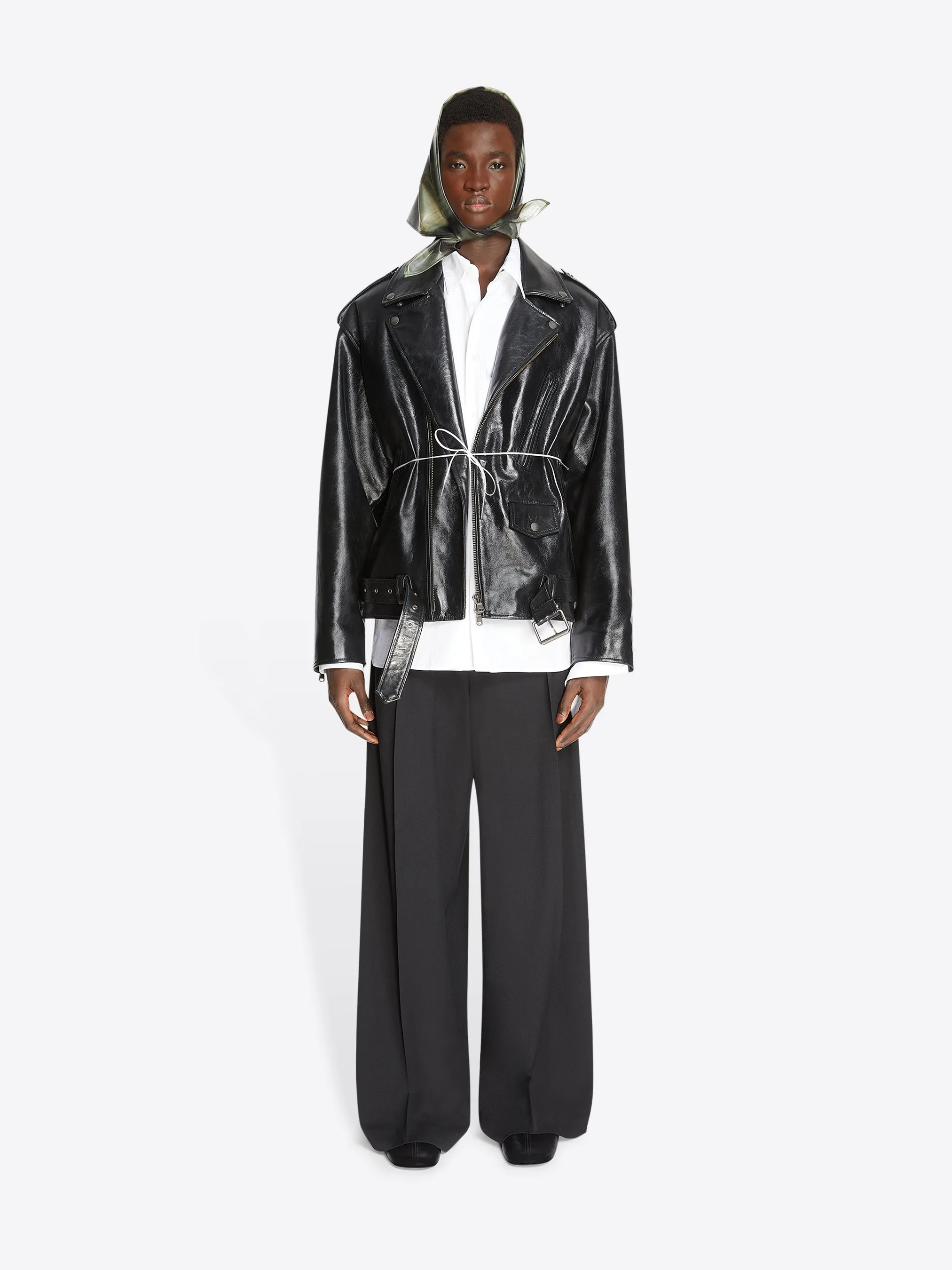 Leather biker jacket sold by Dries Van Noten product image thumbnail 3