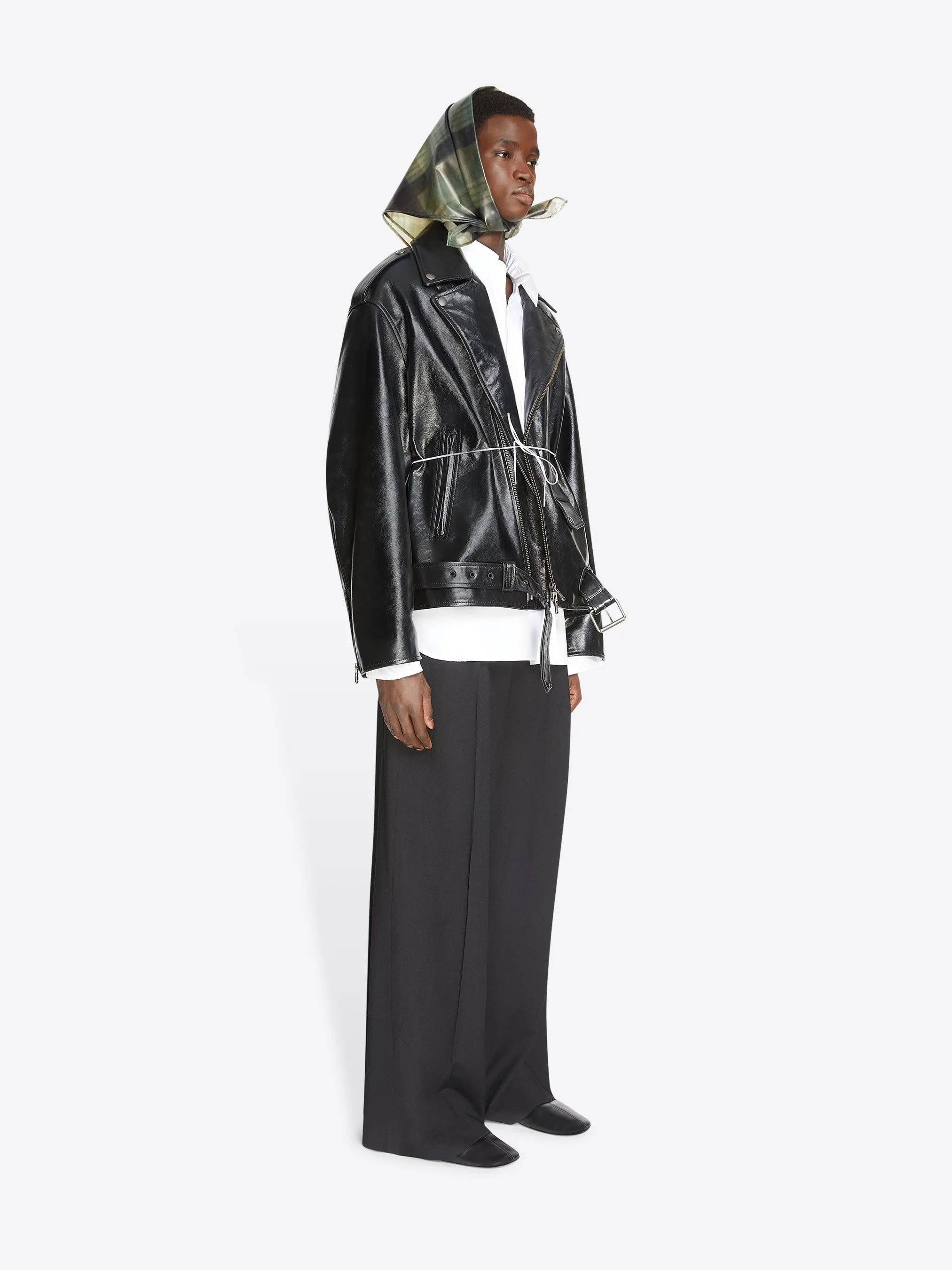 Leather biker jacket sold by Dries Van Noten product image thumbnail 4