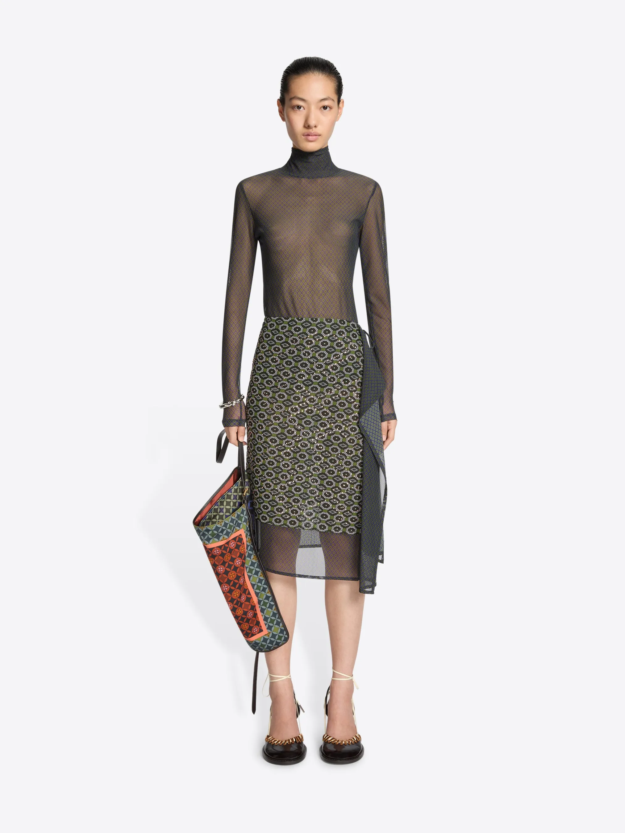 Embellished jersey skirt sold by Dries Van Noten product image thumbnail 2