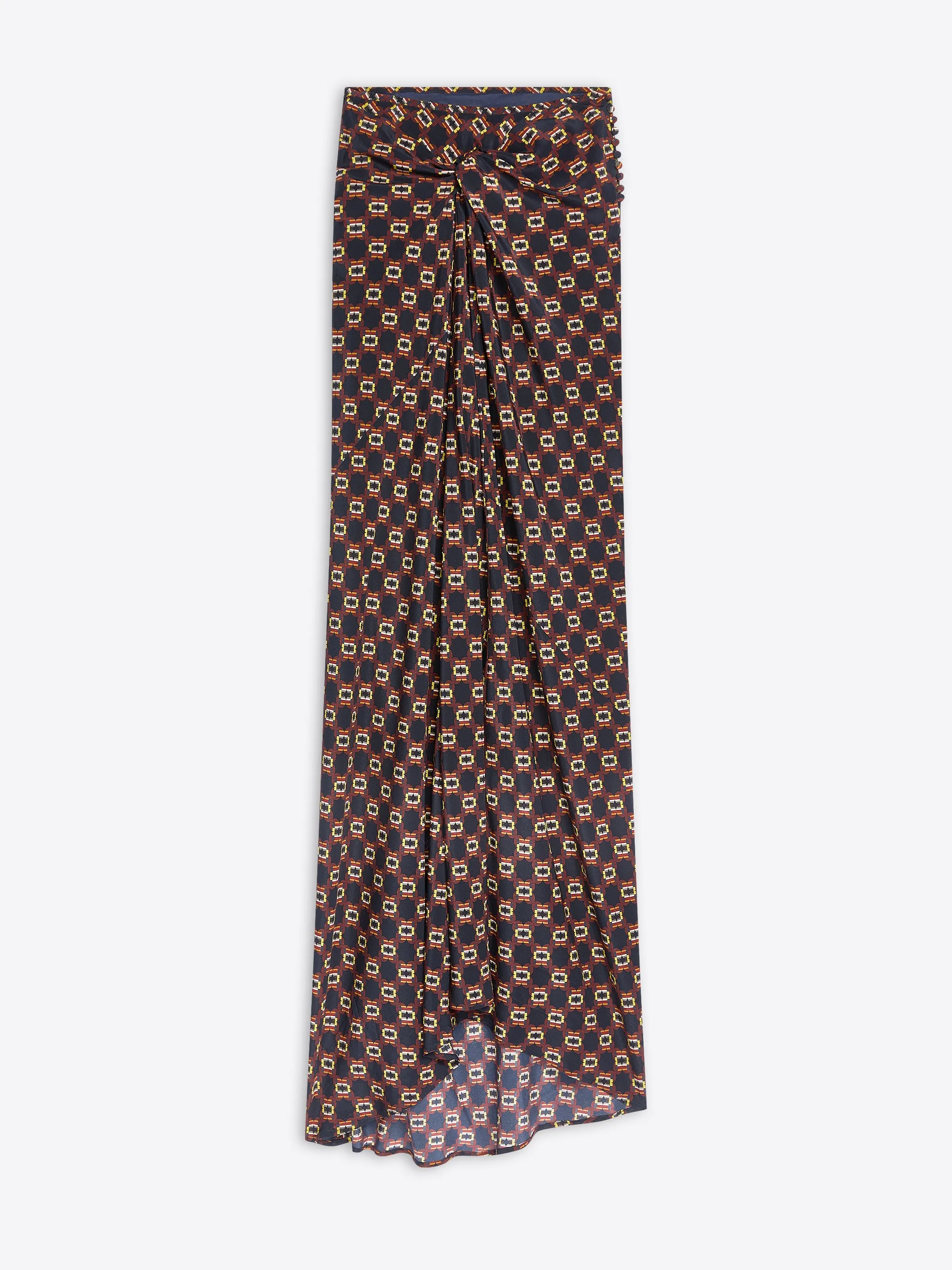 Long draped silk skirt sold by Dries Van Noten