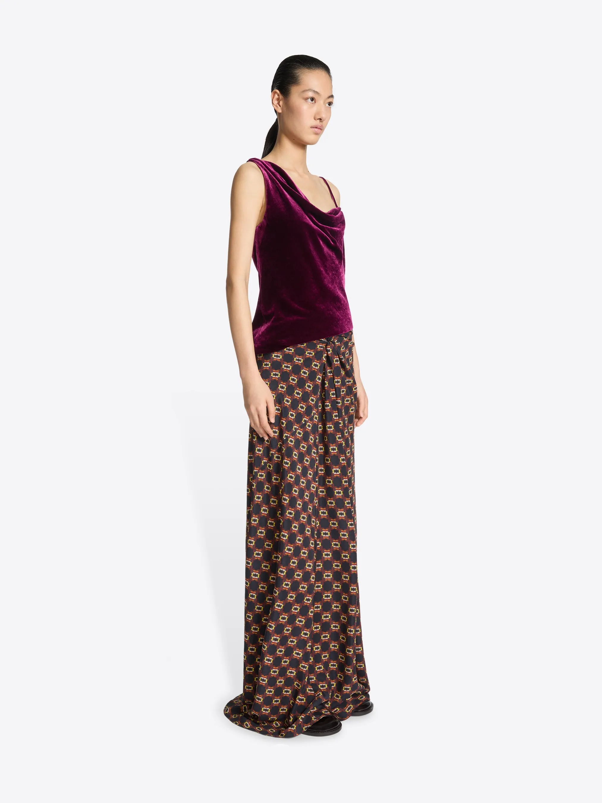 Long draped silk skirt sold by Dries Van Noten product image thumbnail 3