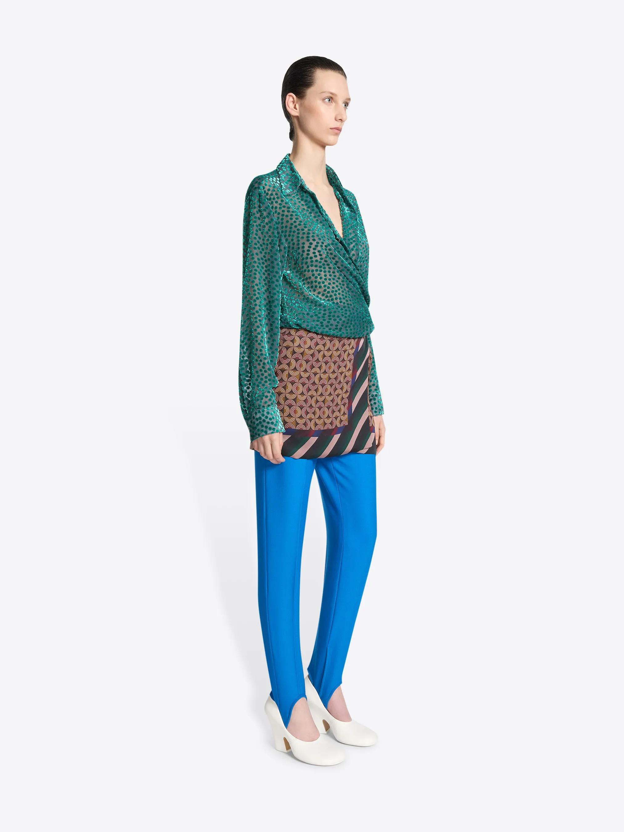 Devoré wrap shirt sold by Dries Van Noten product image thumbnail 3