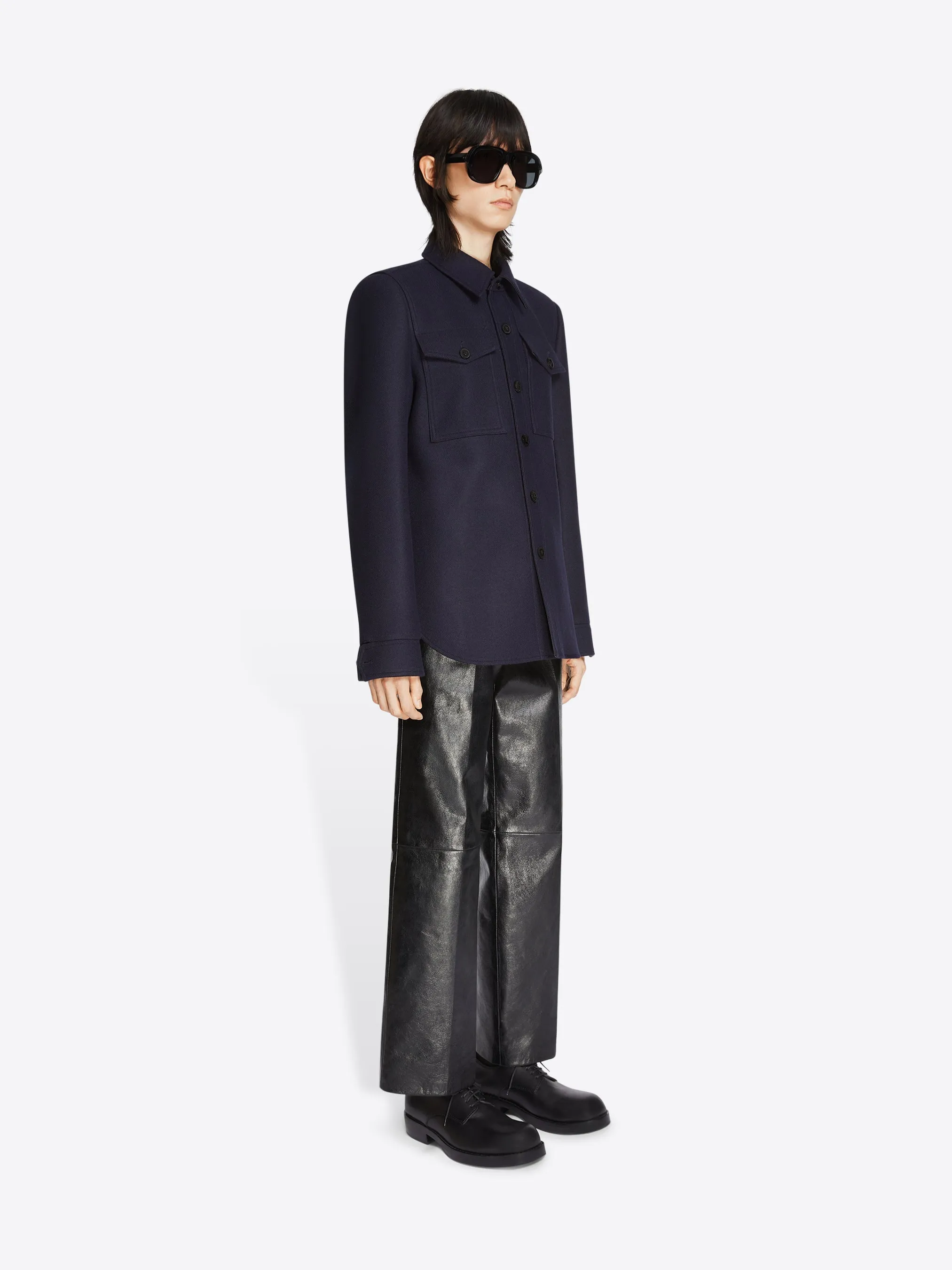 Cropped leather pants sold by Dries Van Noten product image thumbnail 3