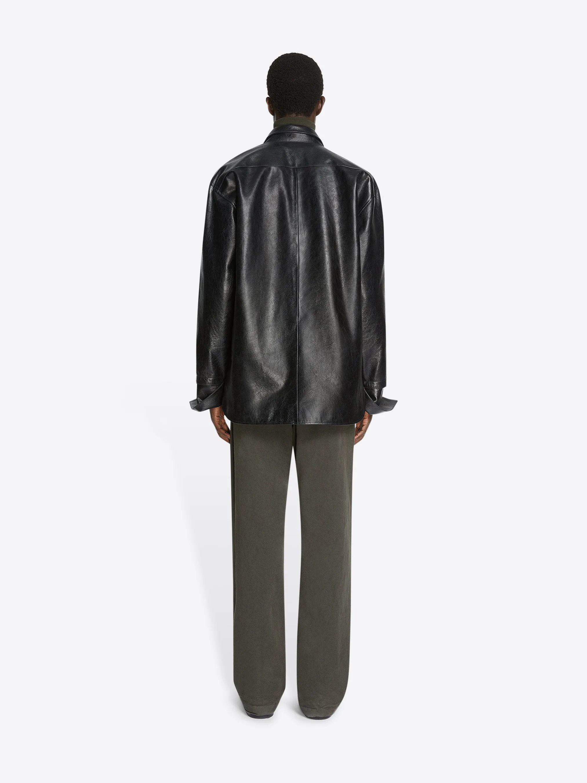 Adjustable leather shirt sold by Dries Van Noten product image thumbnail 4
