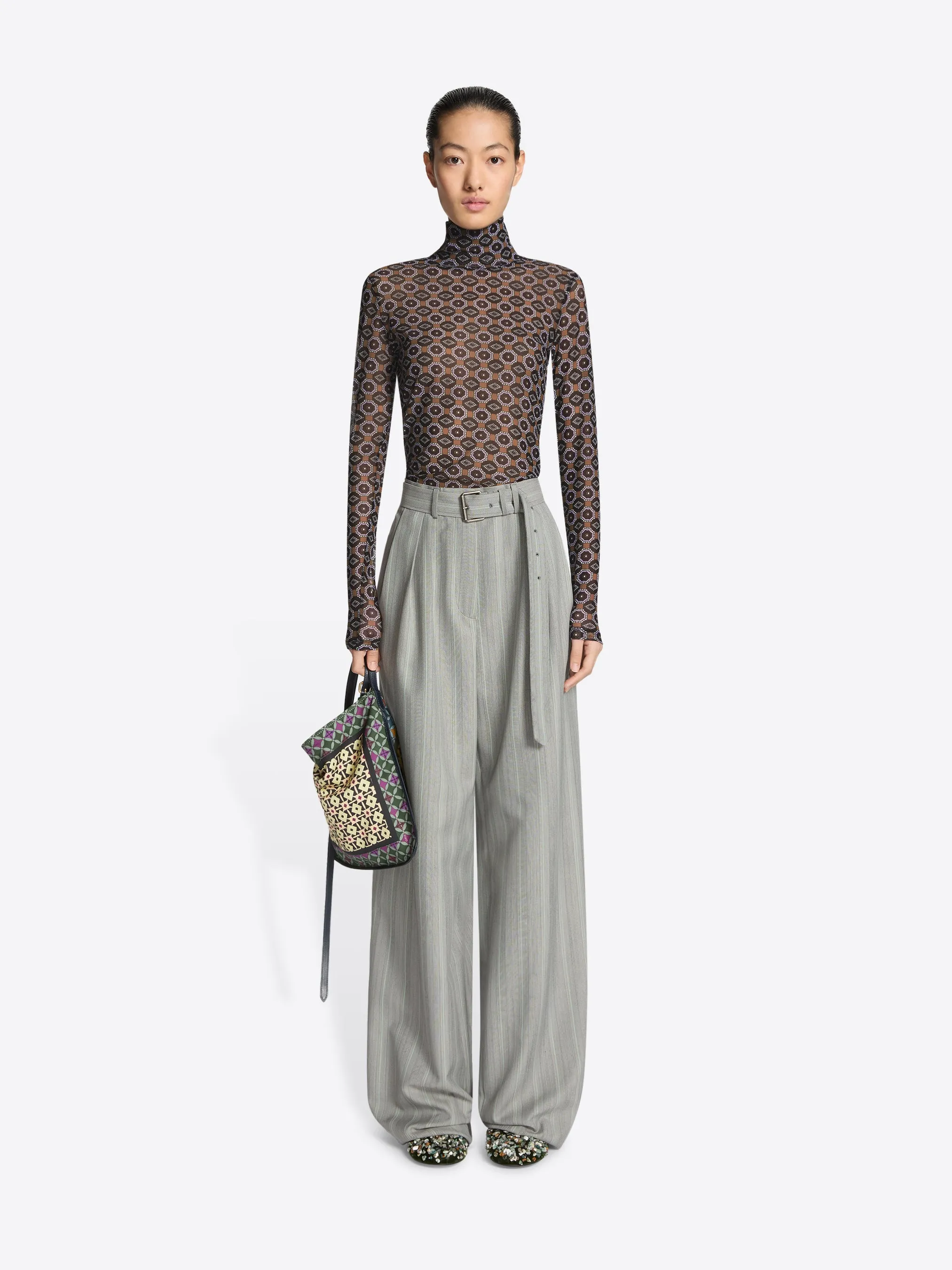 Belted wool trousers sold by Dries Van Noten product image thumbnail 2