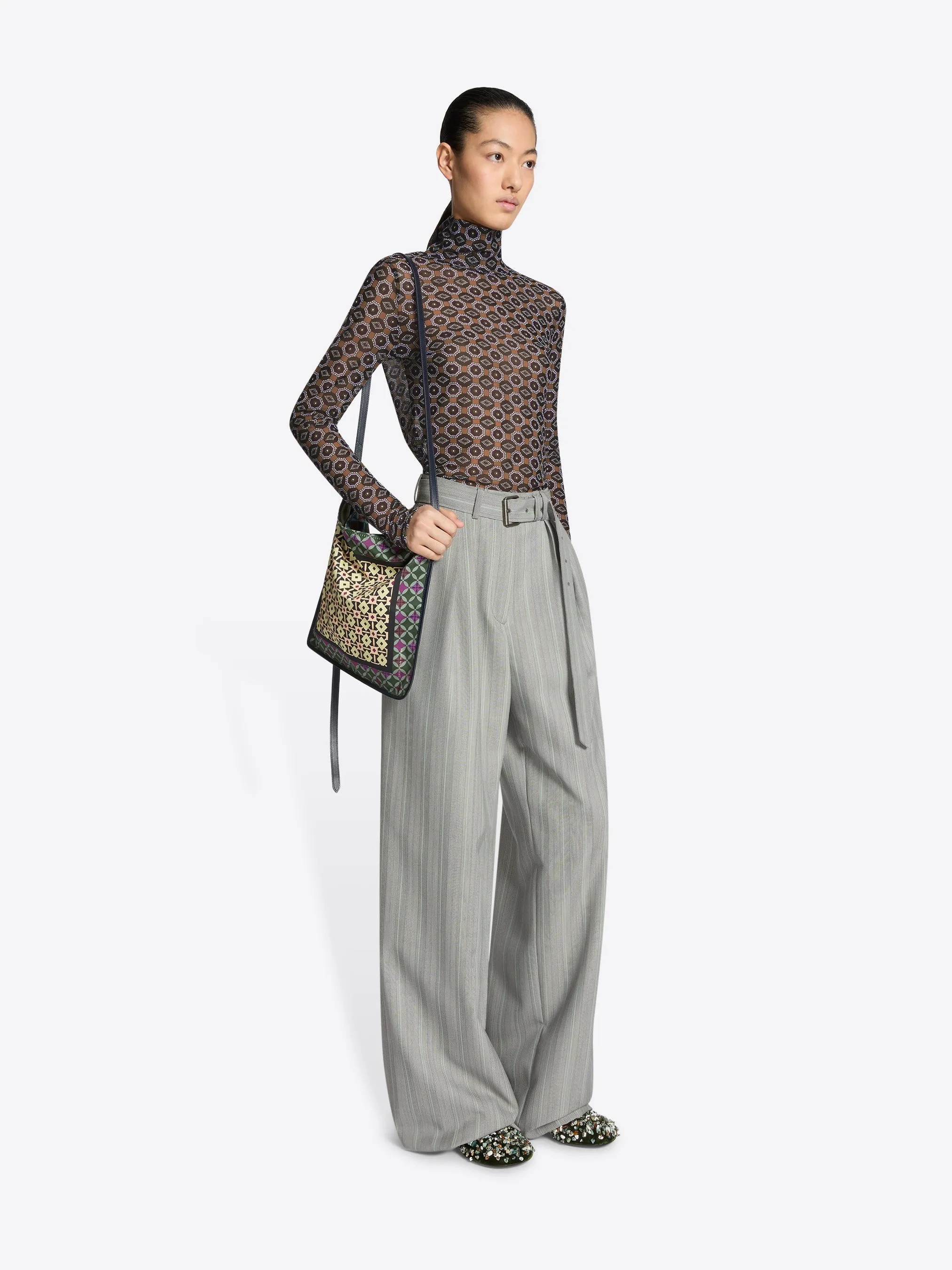 Belted wool trousers sold by Dries Van Noten product image thumbnail 3