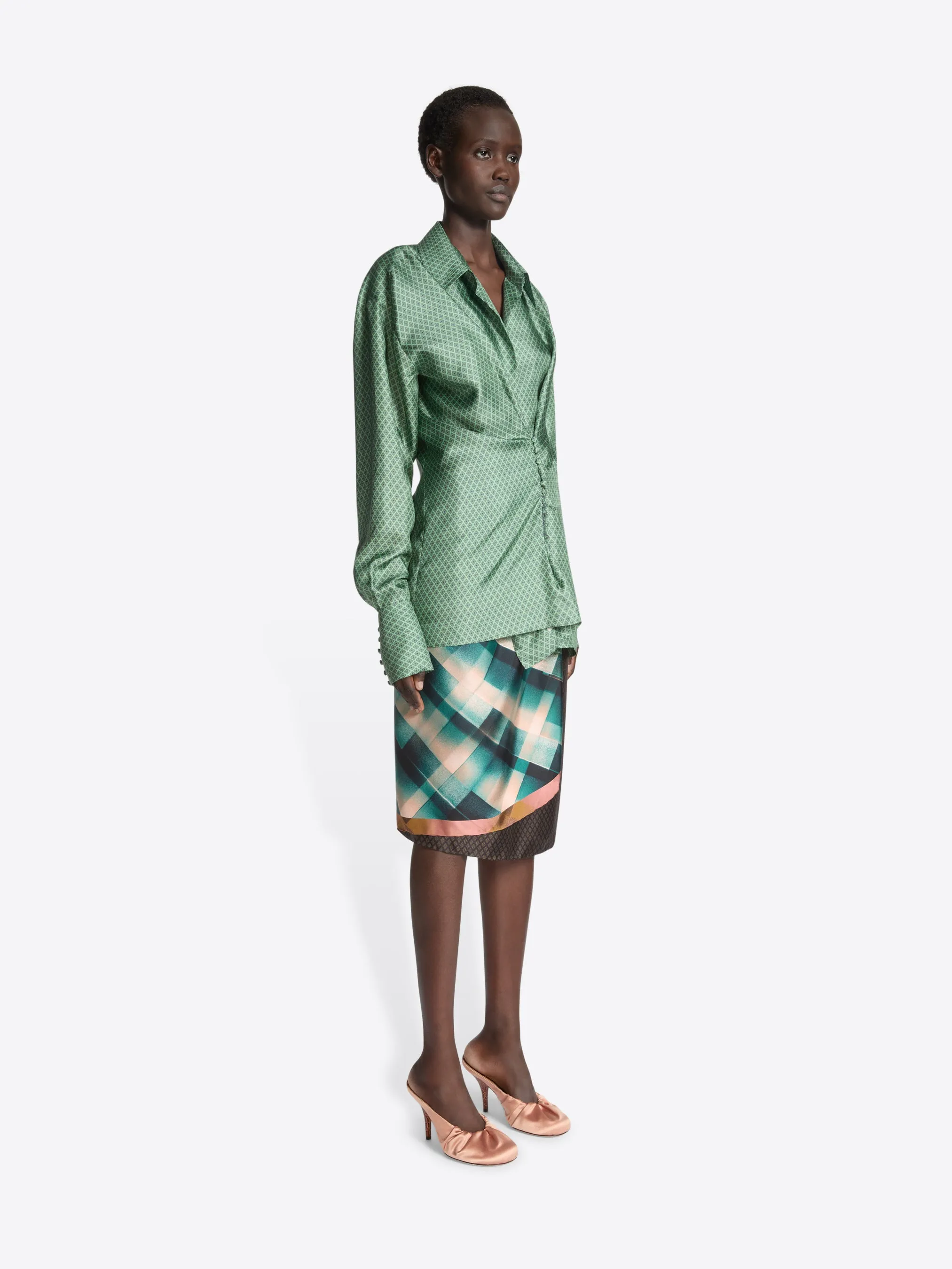 Draped silk blouse sold by Dries Van Noten product image thumbnail 3