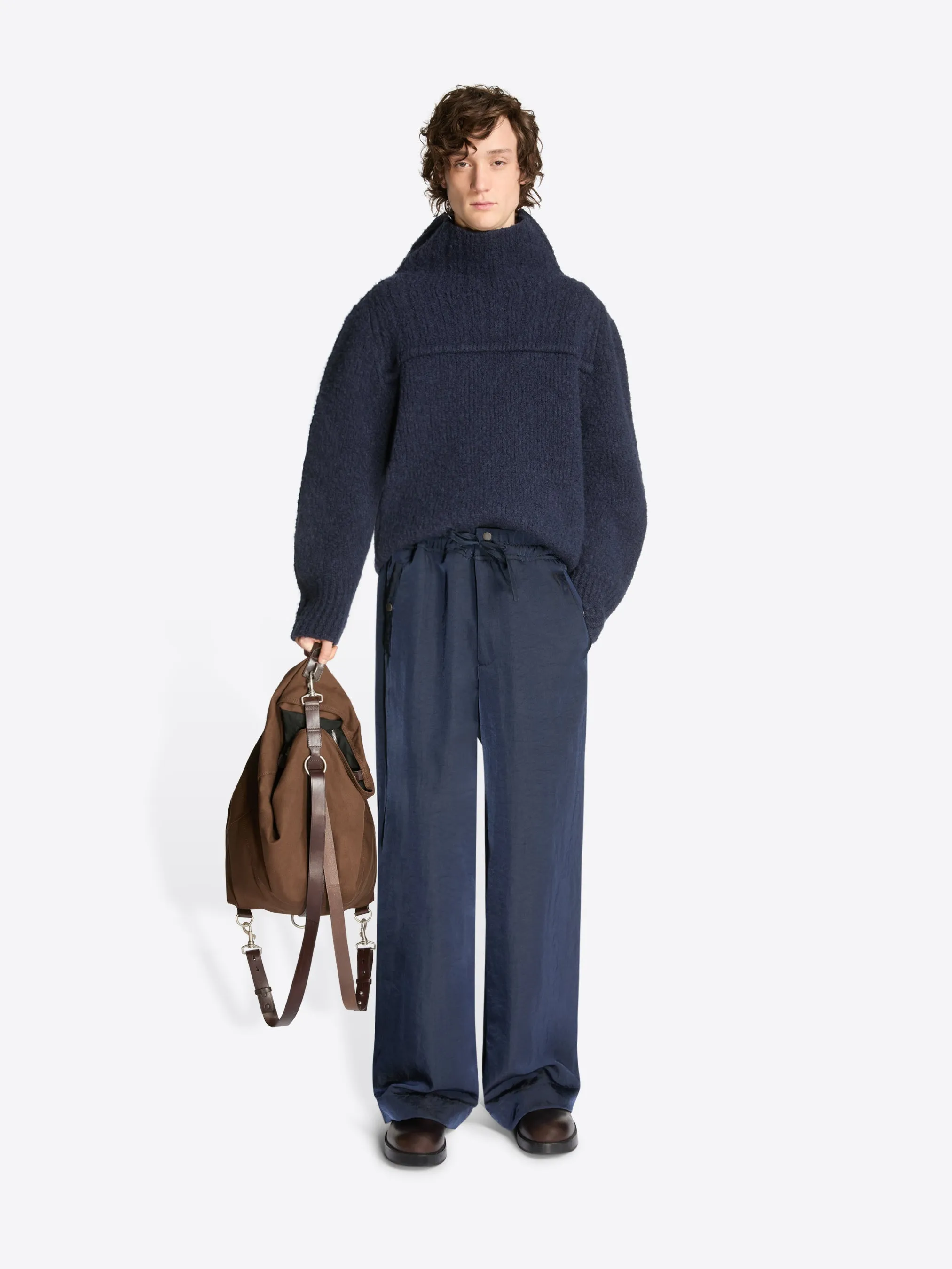 Loose nylon pants sold by Dries Van Noten