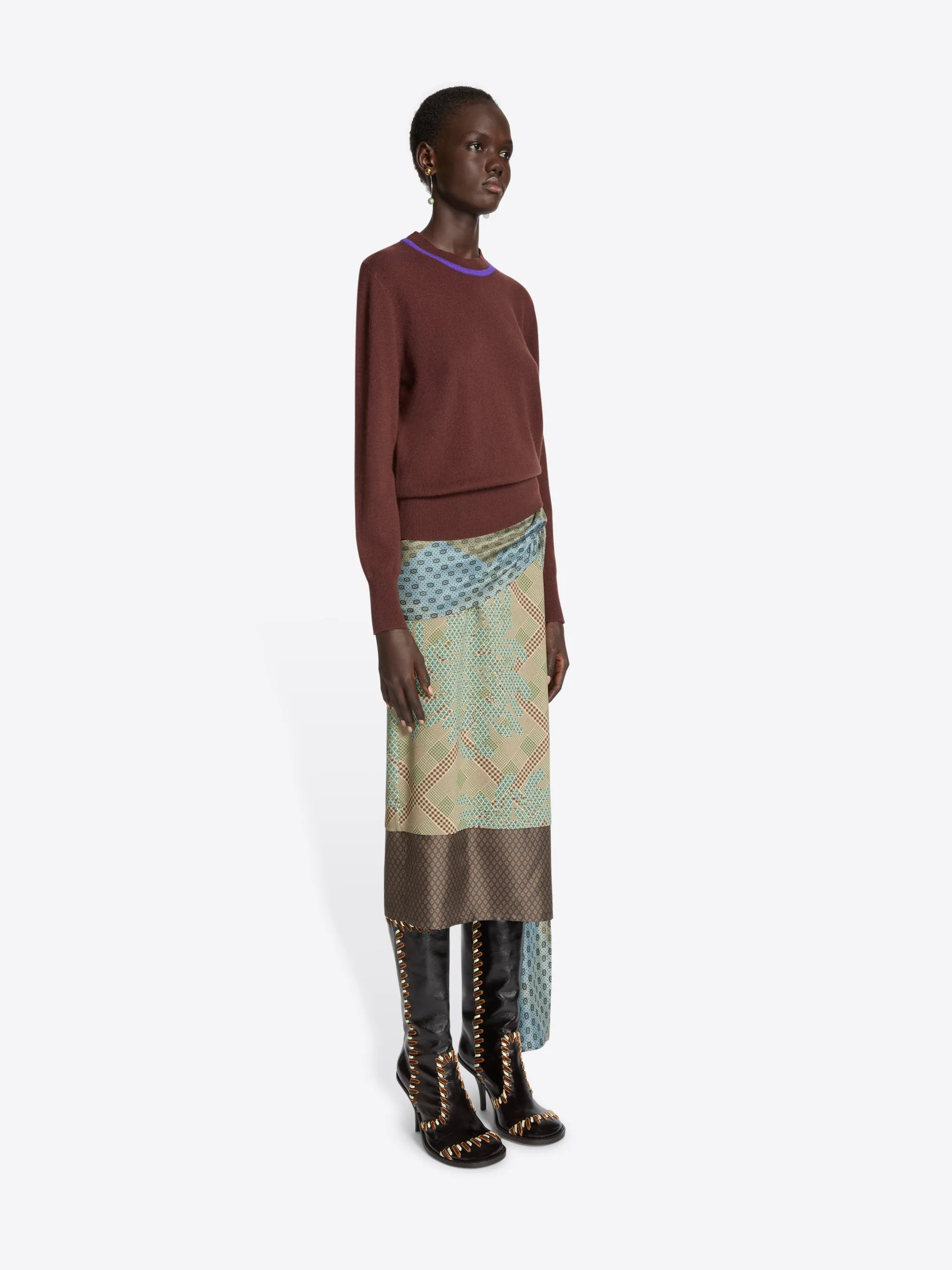 Draped silk skirt sold by Dries Van Noten product image thumbnail 3