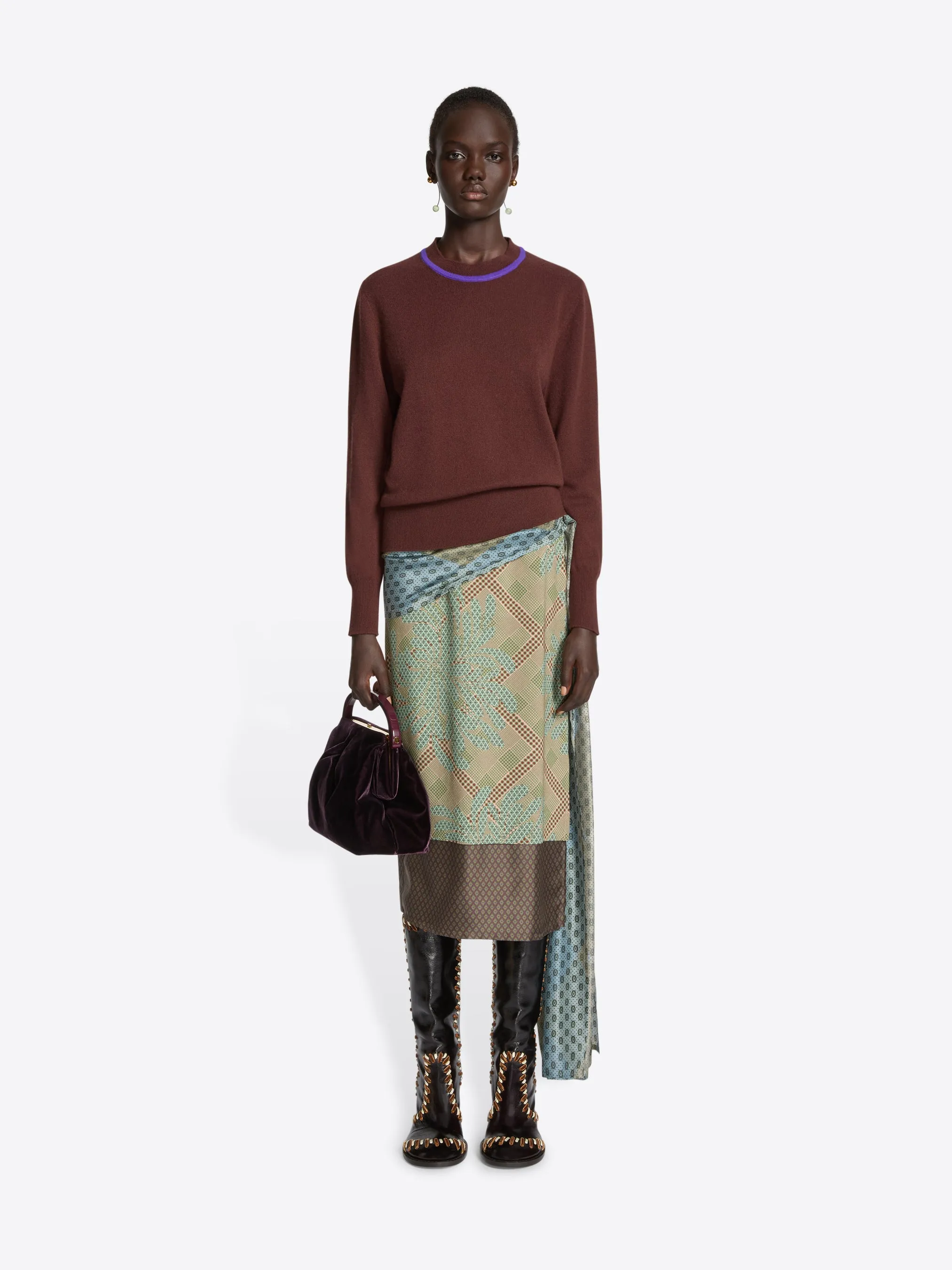 Draped silk skirt sold by Dries Van Noten product image thumbnail 2