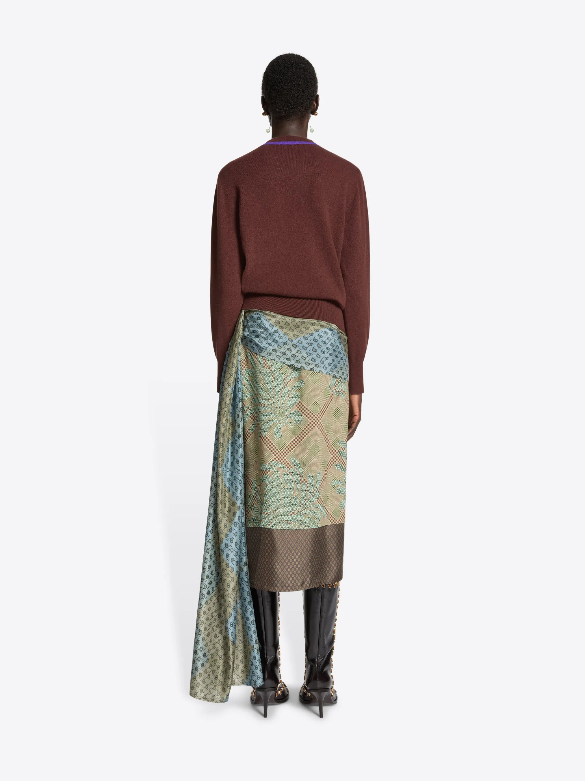 Draped silk skirt sold by Dries Van Noten product image thumbnail 4