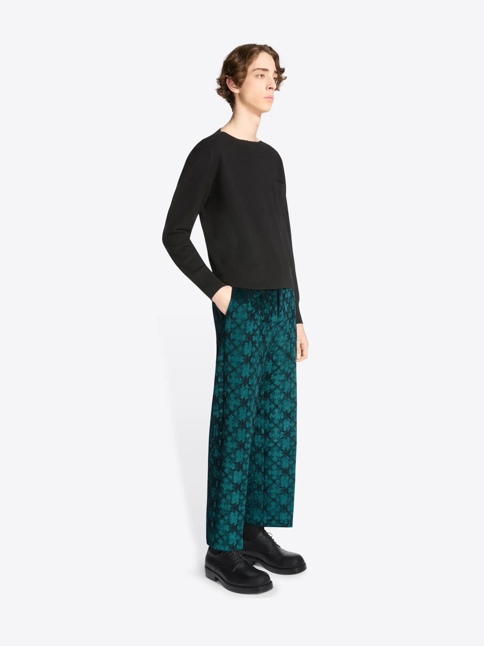 Cropped jacquard pants sold by Dries Van Noten product image thumbnail 3