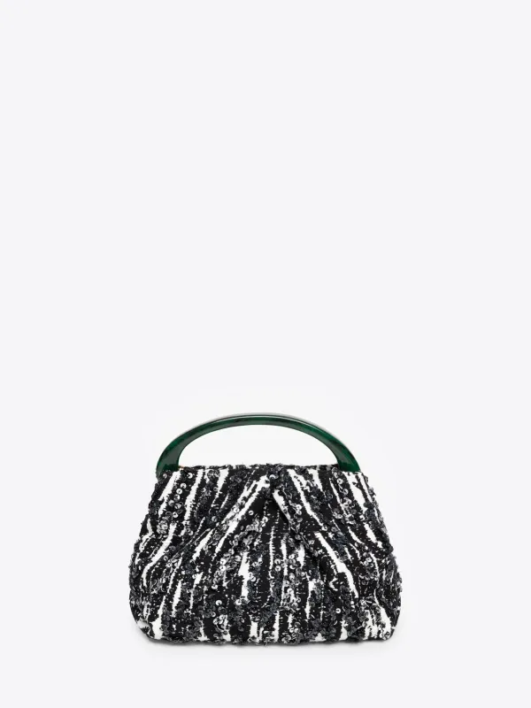 Small pleated jacquard bag made by Dries Van Noten