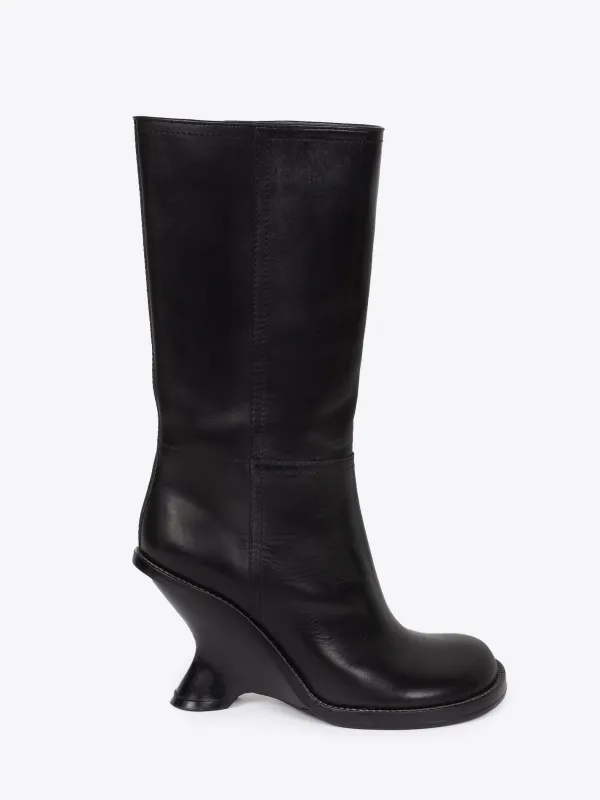 Leather wedge boots made by Dries Van Noten