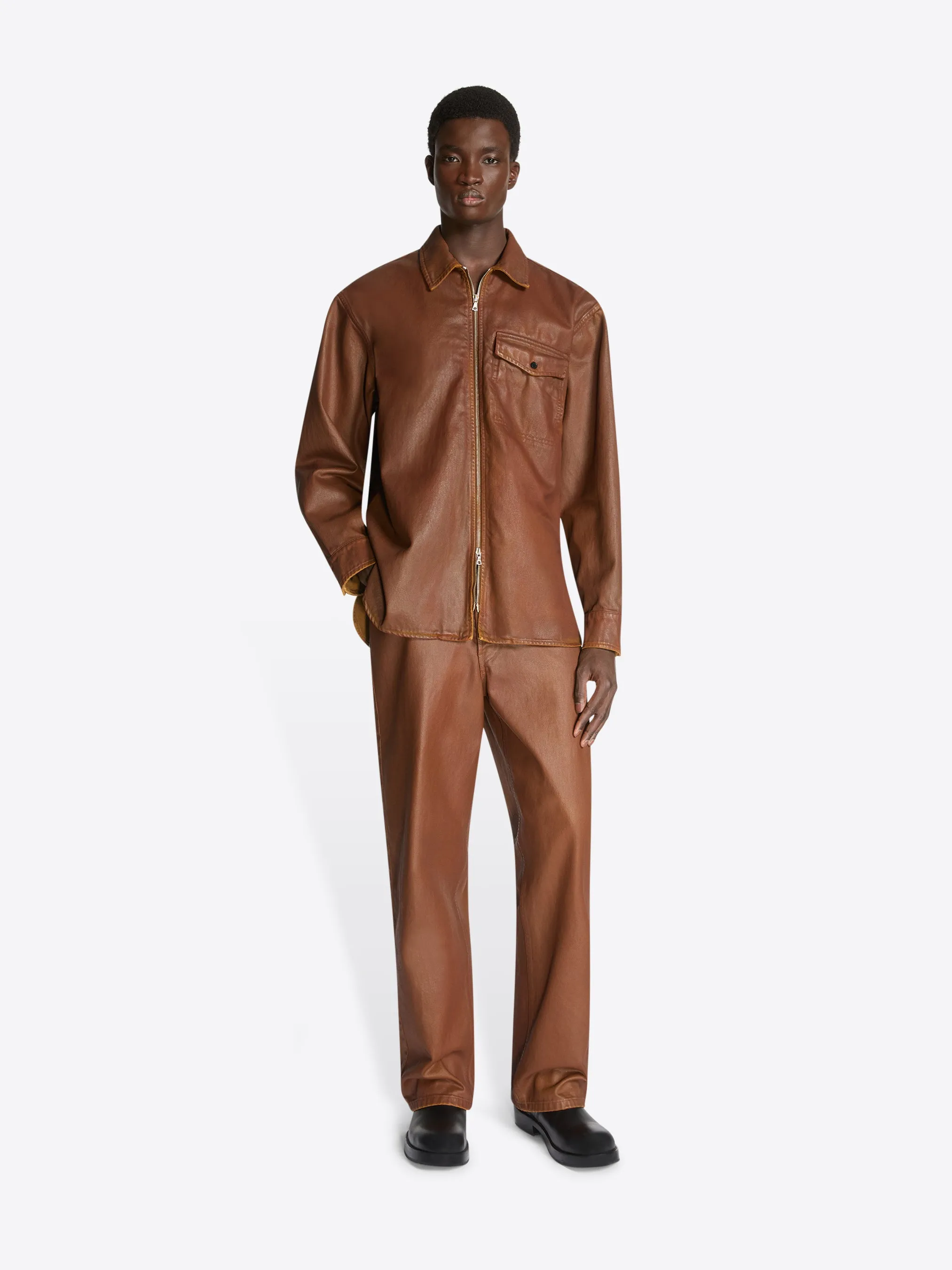 Coated zipped shirt sold by Dries Van Noten product image thumbnail 2