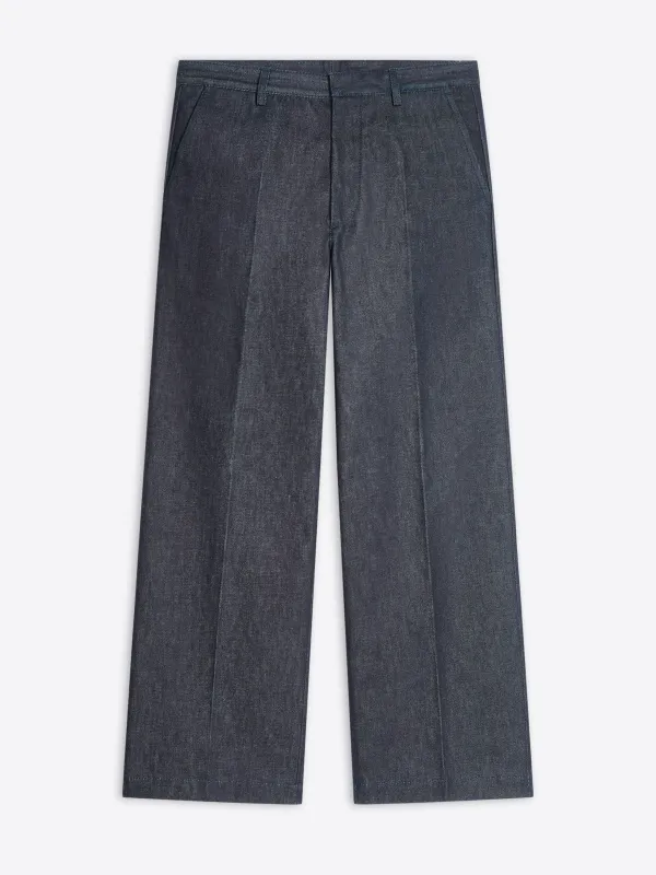 Tailored denim pants sold by Dries Van Noten