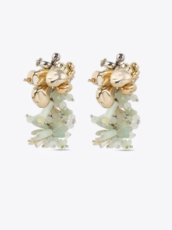 Contrast embroidered earrings sold by Dries Van Noten