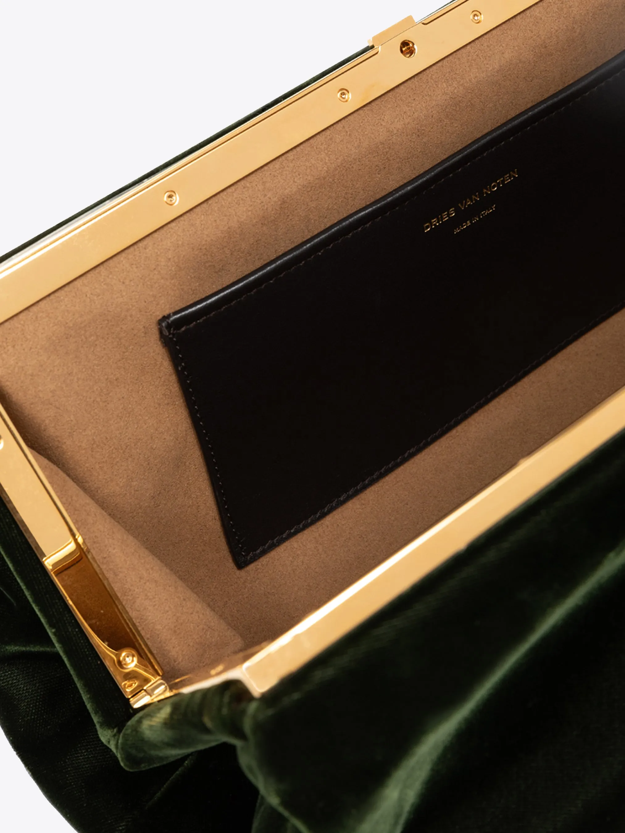 Pleated velvet clutch sold by Dries Van Noten product image thumbnail 5