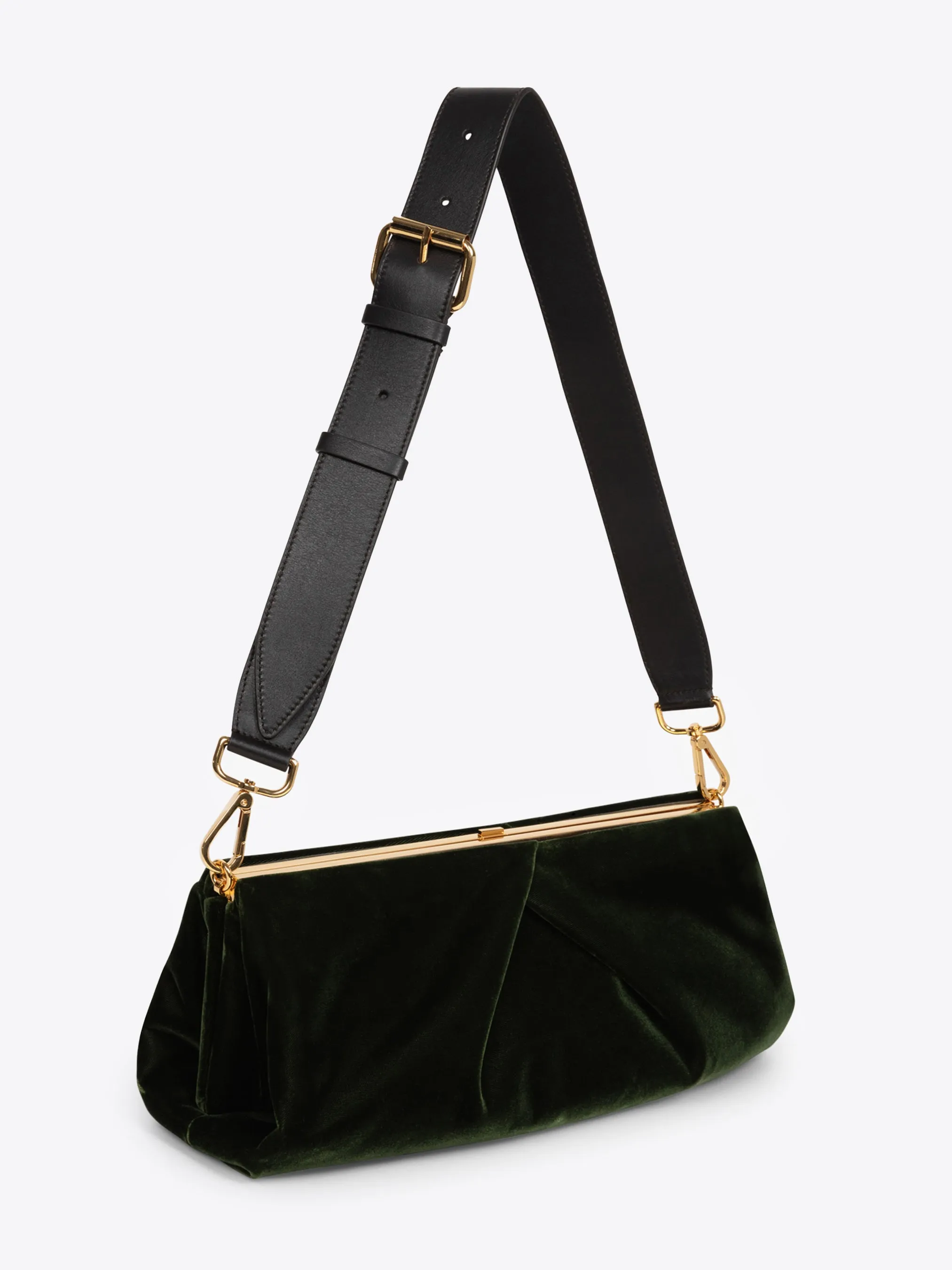 Pleated velvet clutch sold by Dries Van Noten product image thumbnail 3