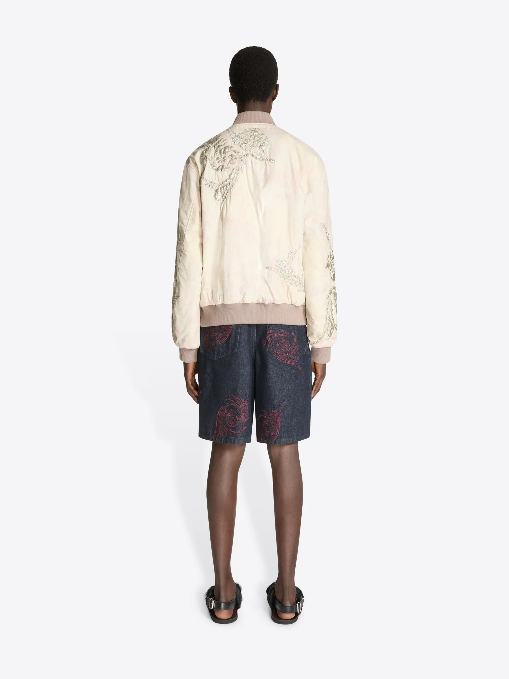 Embroidered denim shorts sold by Dries Van Noten product image thumbnail 4