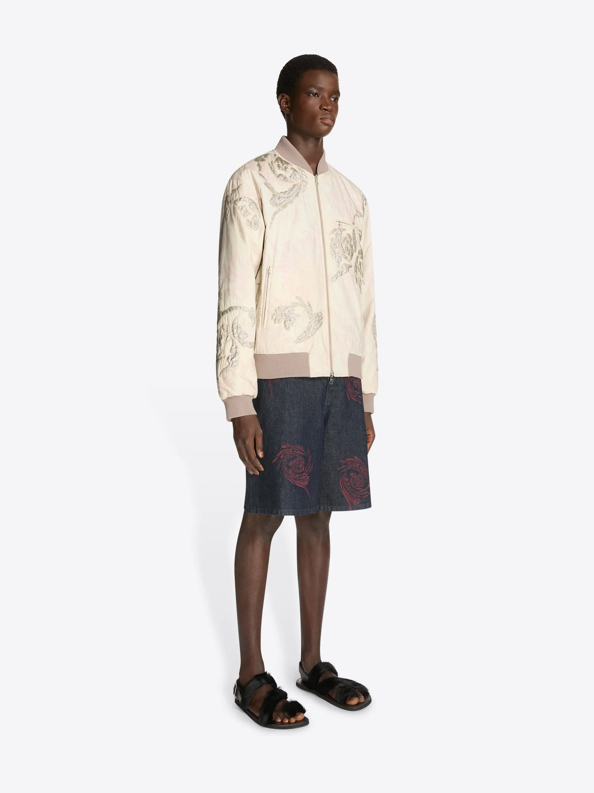 Embroidered denim shorts sold by Dries Van Noten product image thumbnail 3