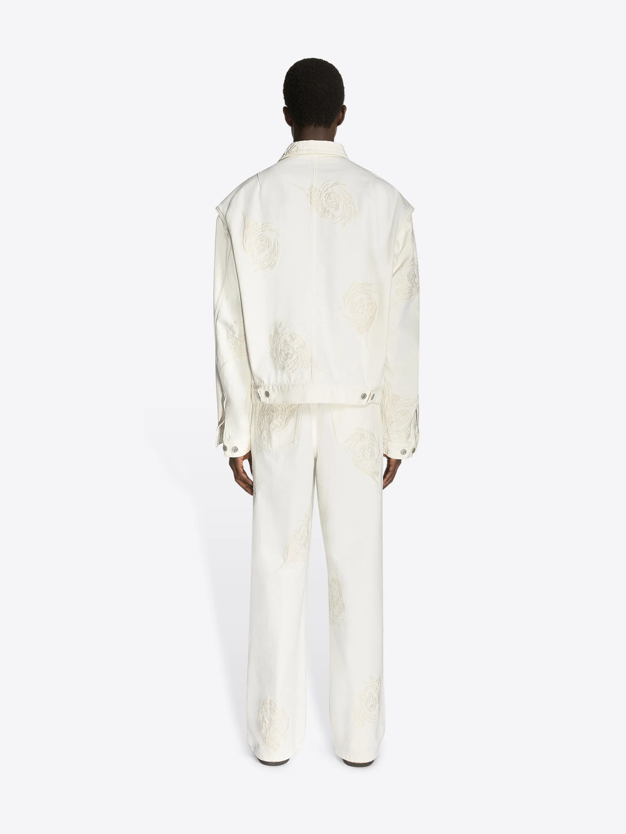 Embroidered denim jacket sold by Dries Van Noten product image thumbnail 4