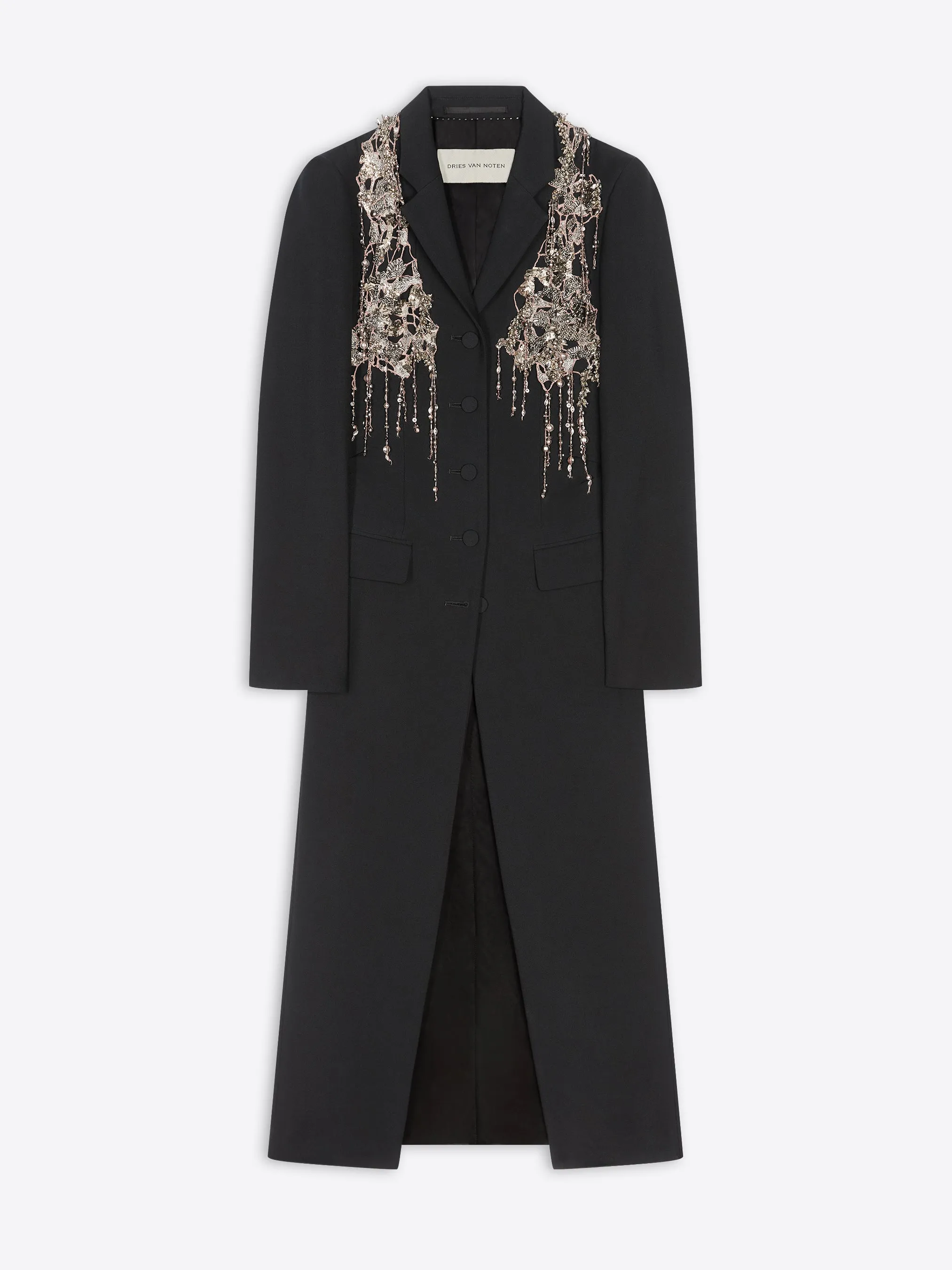 Embellished wool coat sold by Dries Van Noten