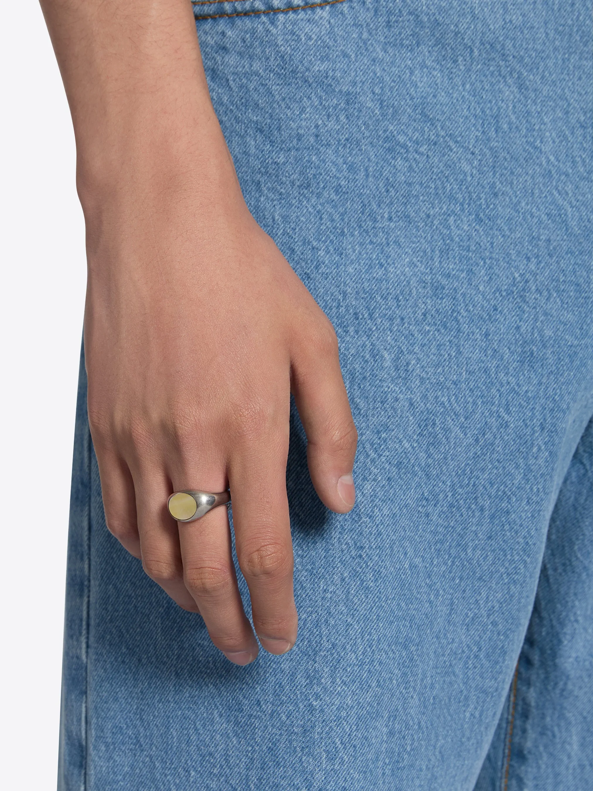 Thin stone signet ring sold by Dries Van Noten product image thumbnail 4