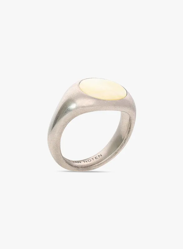 Thin stone signet ring sold by Dries Van Noten