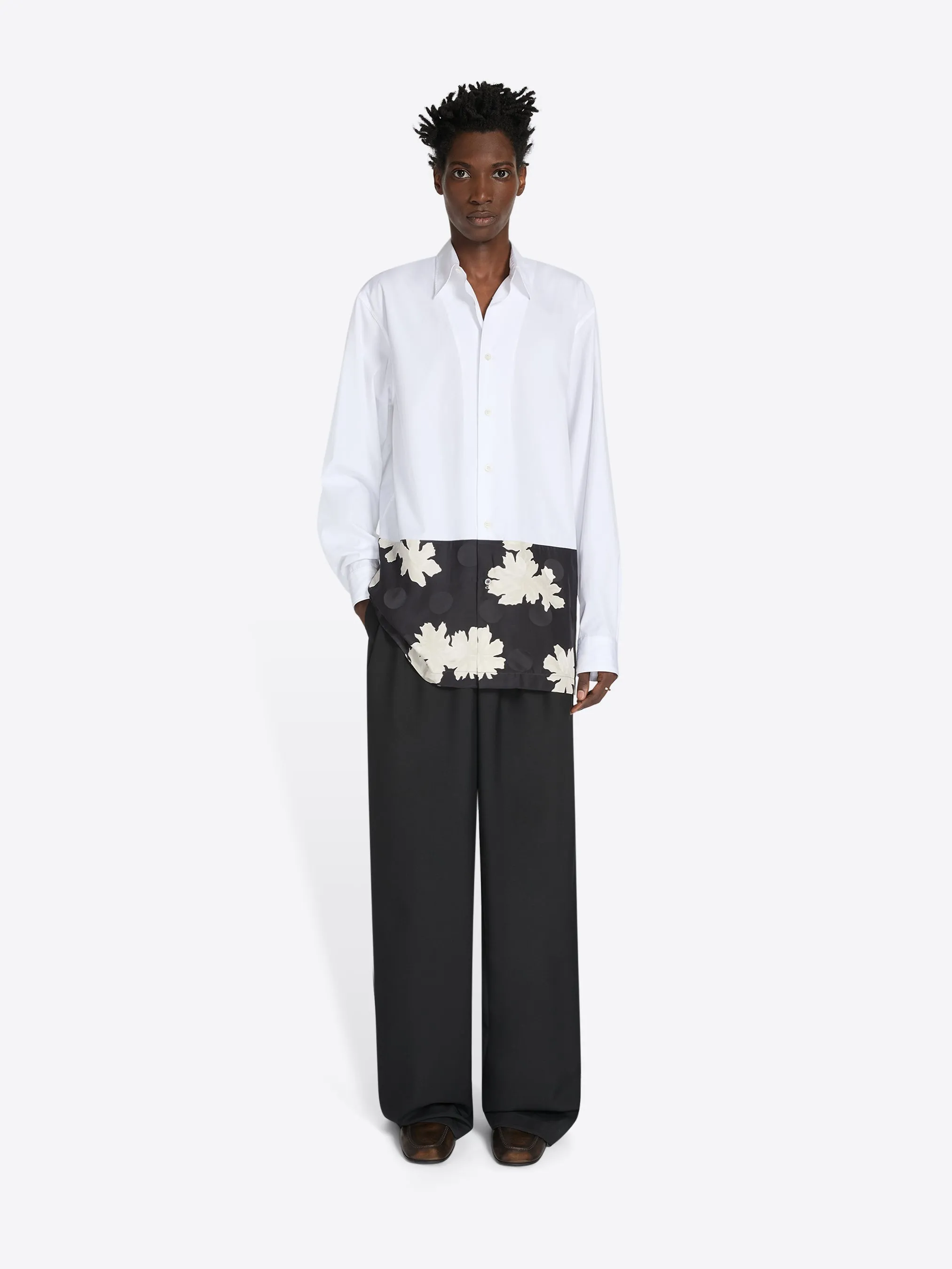 Contrast cotton shirt sold by Dries Van Noten product image thumbnail 2