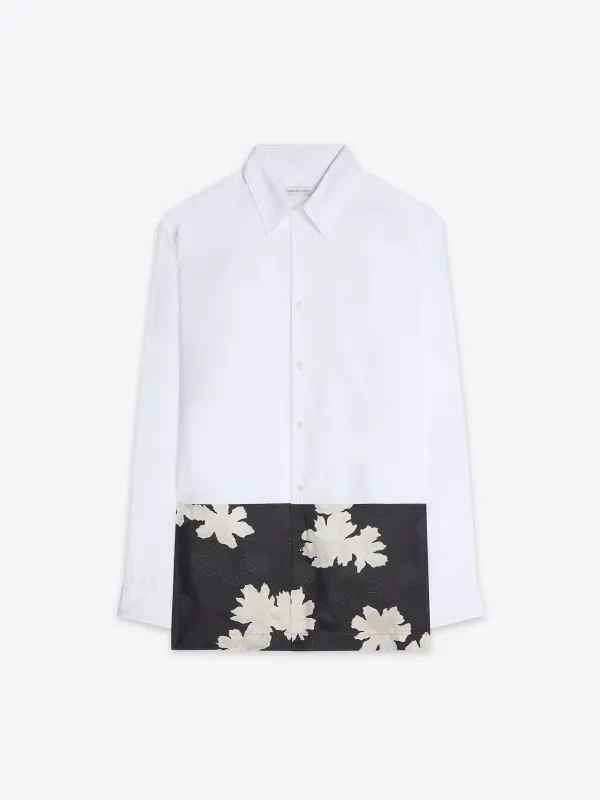Contrast cotton shirt made by Dries Van Noten