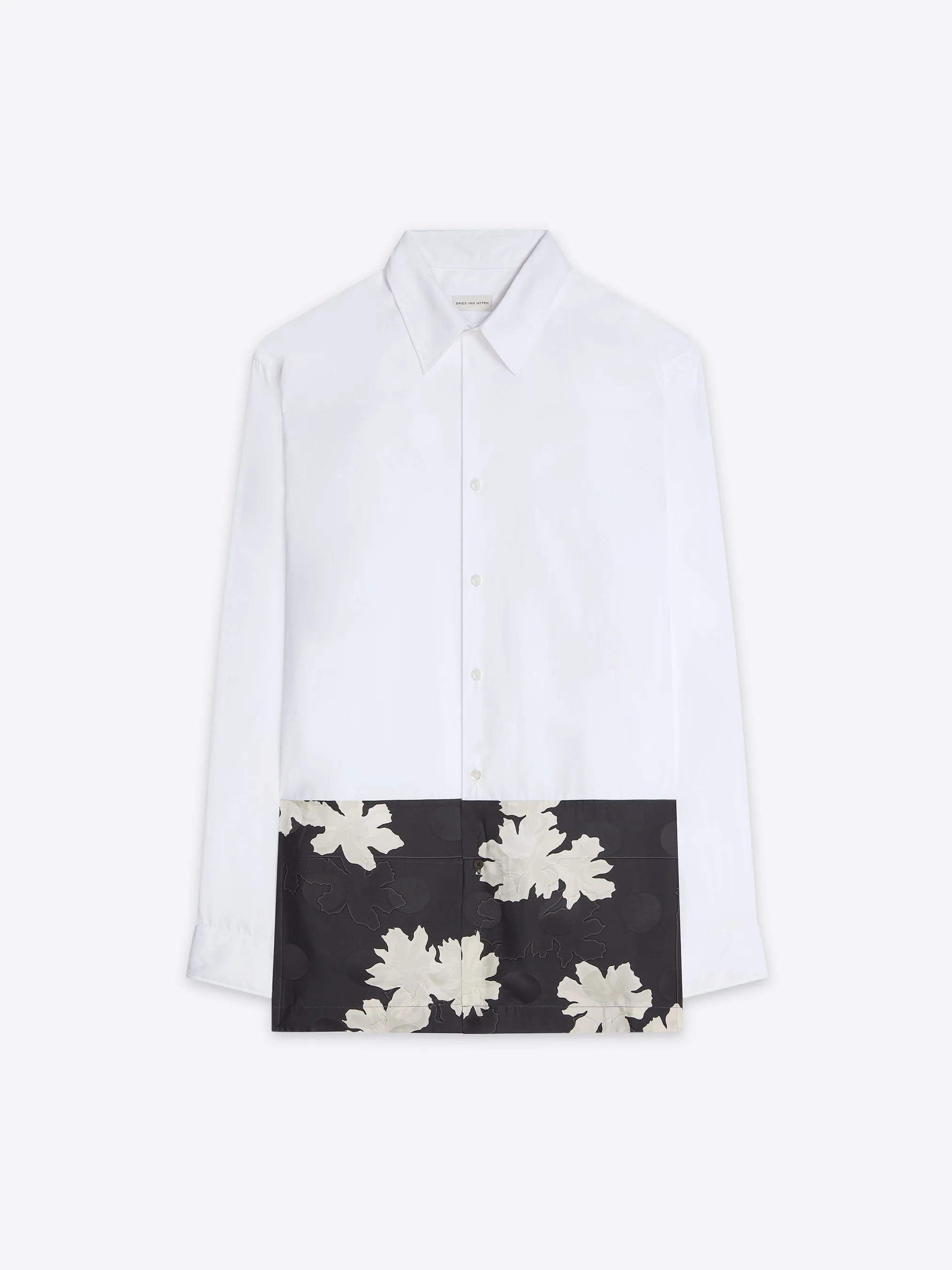 Contrast cotton shirt sold by Dries Van Noten