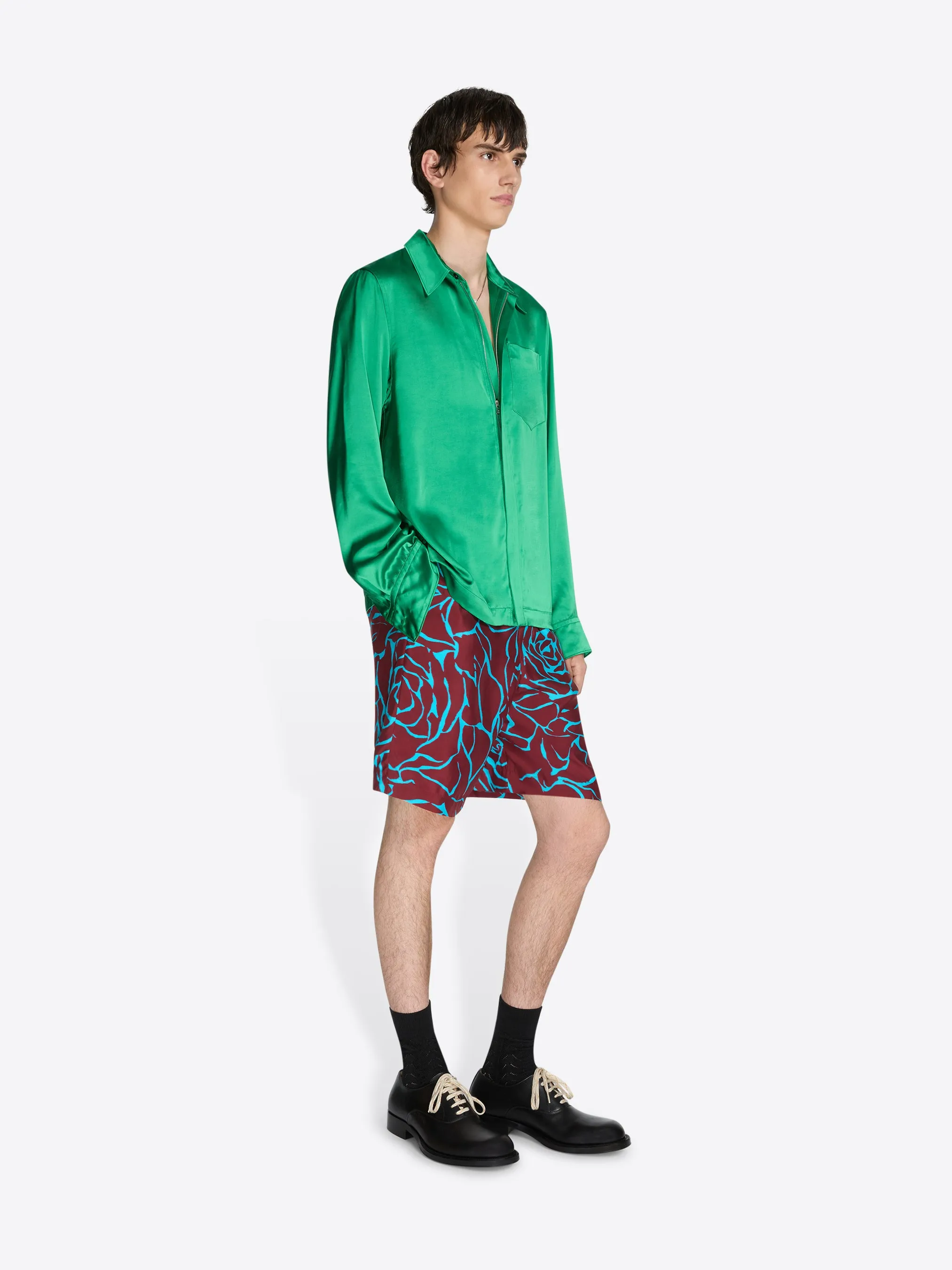 Satin zip shirt sold by Dries Van Noten product image thumbnail 4