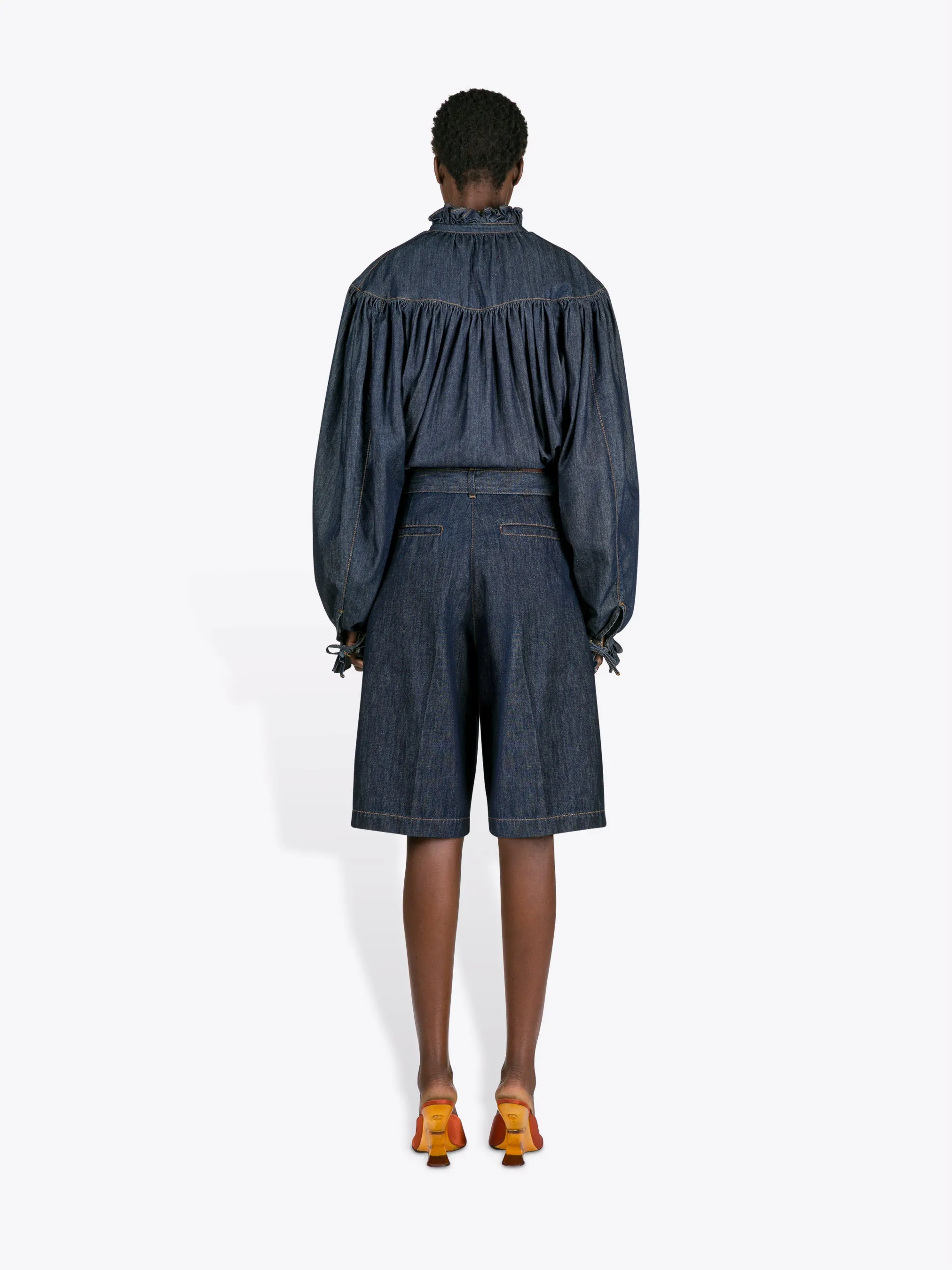 Belted denim shorts sold by Dries Van Noten product image thumbnail 4