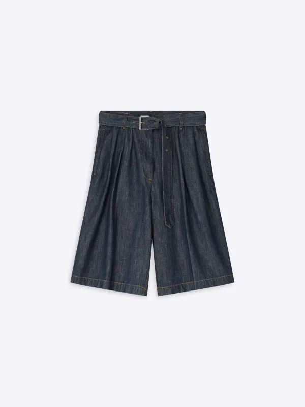 Belted denim shorts sold by Dries Van Noten