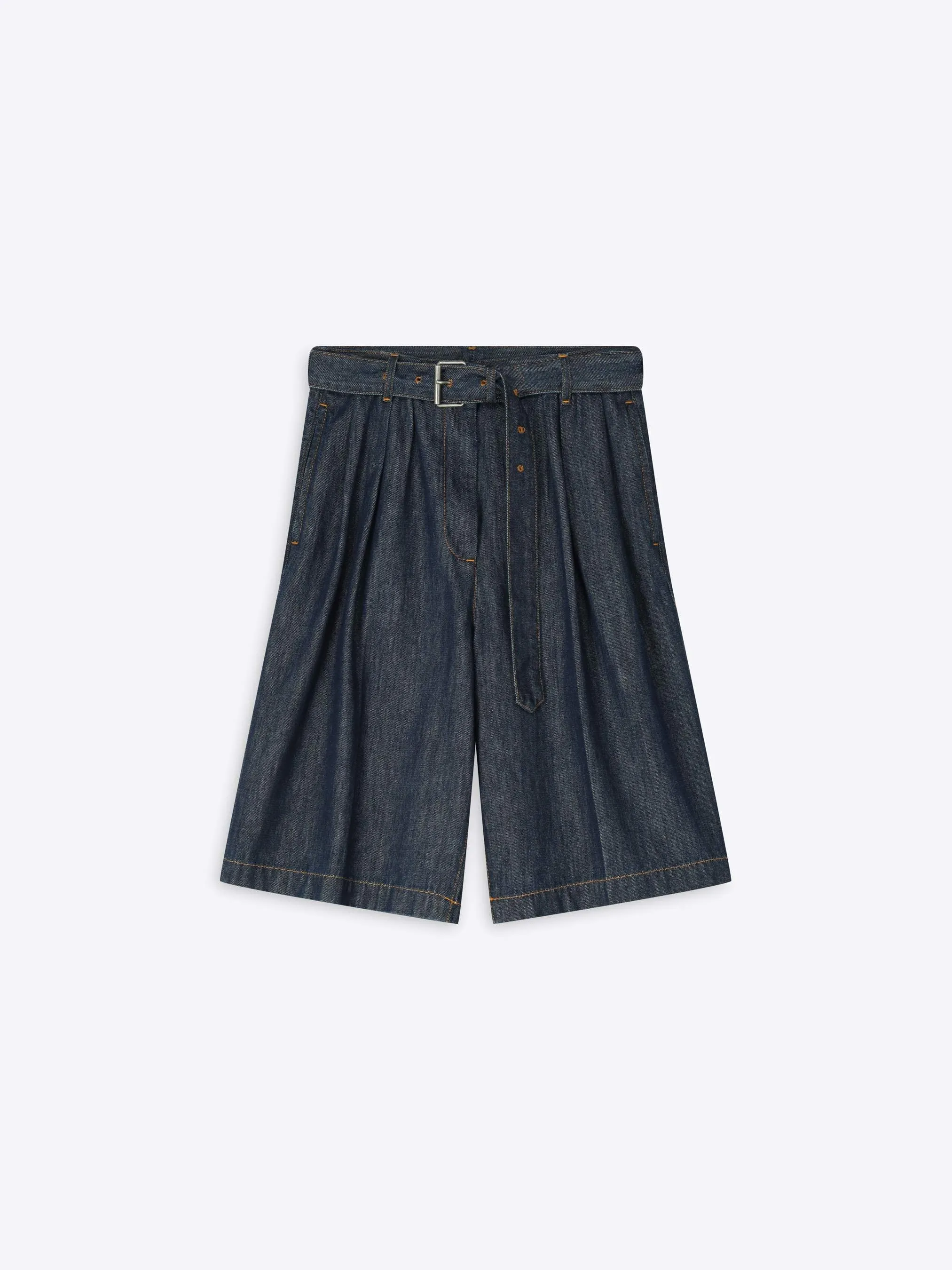 Belted denim shorts sold by Dries Van Noten