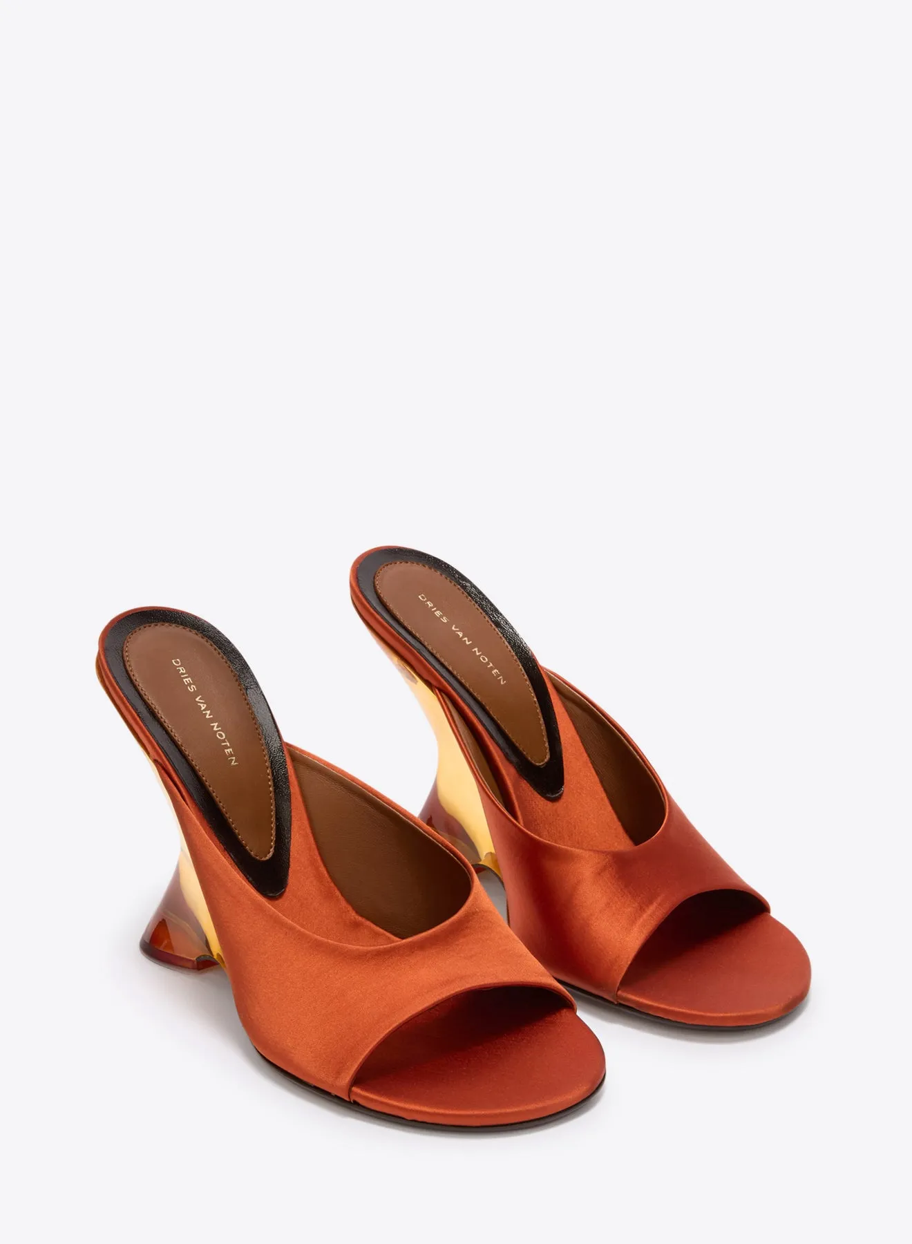 Open-toe satin mules sold by Dries Van Noten product image thumbnail 3