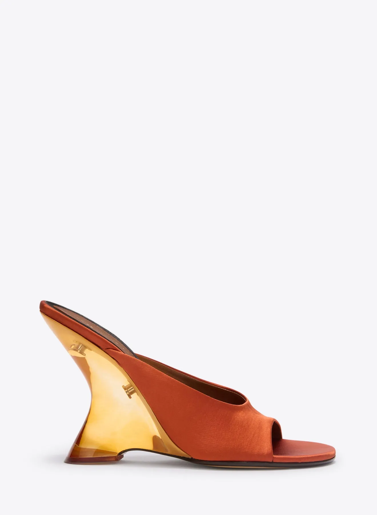 Open-toe satin mules sold by Dries Van Noten