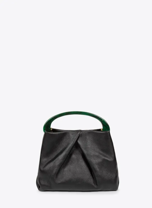 Small pleated leather bag made by Dries Van Noten