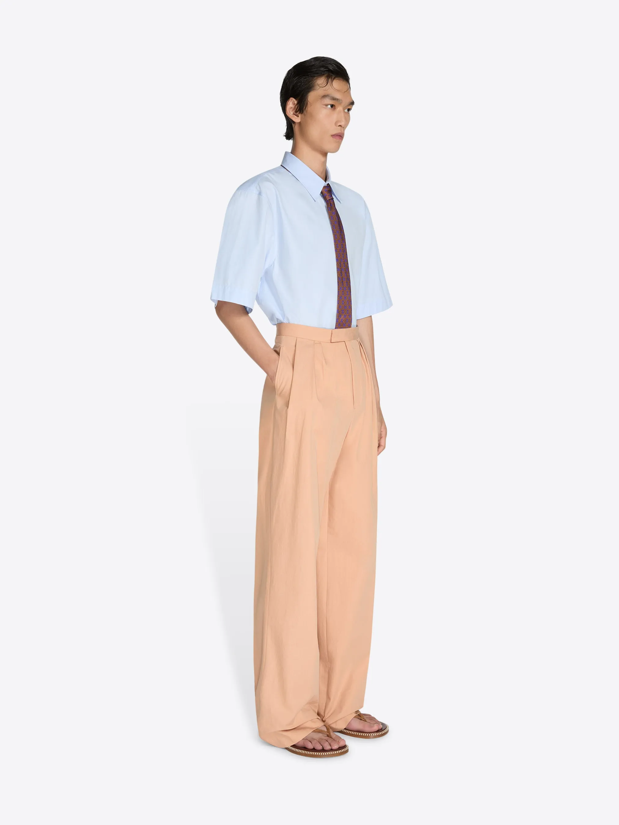 Pleated cotton poplin pants sold by Dries Van Noten product image thumbnail 3